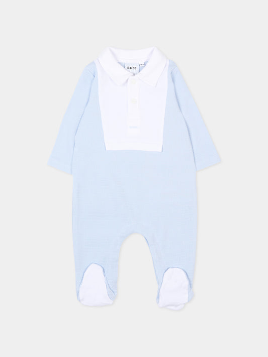 Tutina celeste per neonato con logo,Boss,J53040 771