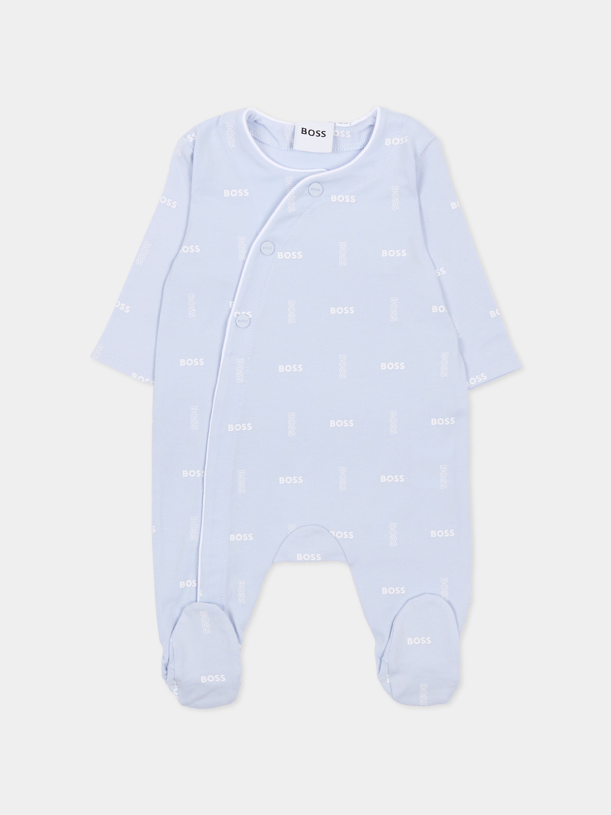 Set tutine celeste per neonato con logo,Boss,J53045 771