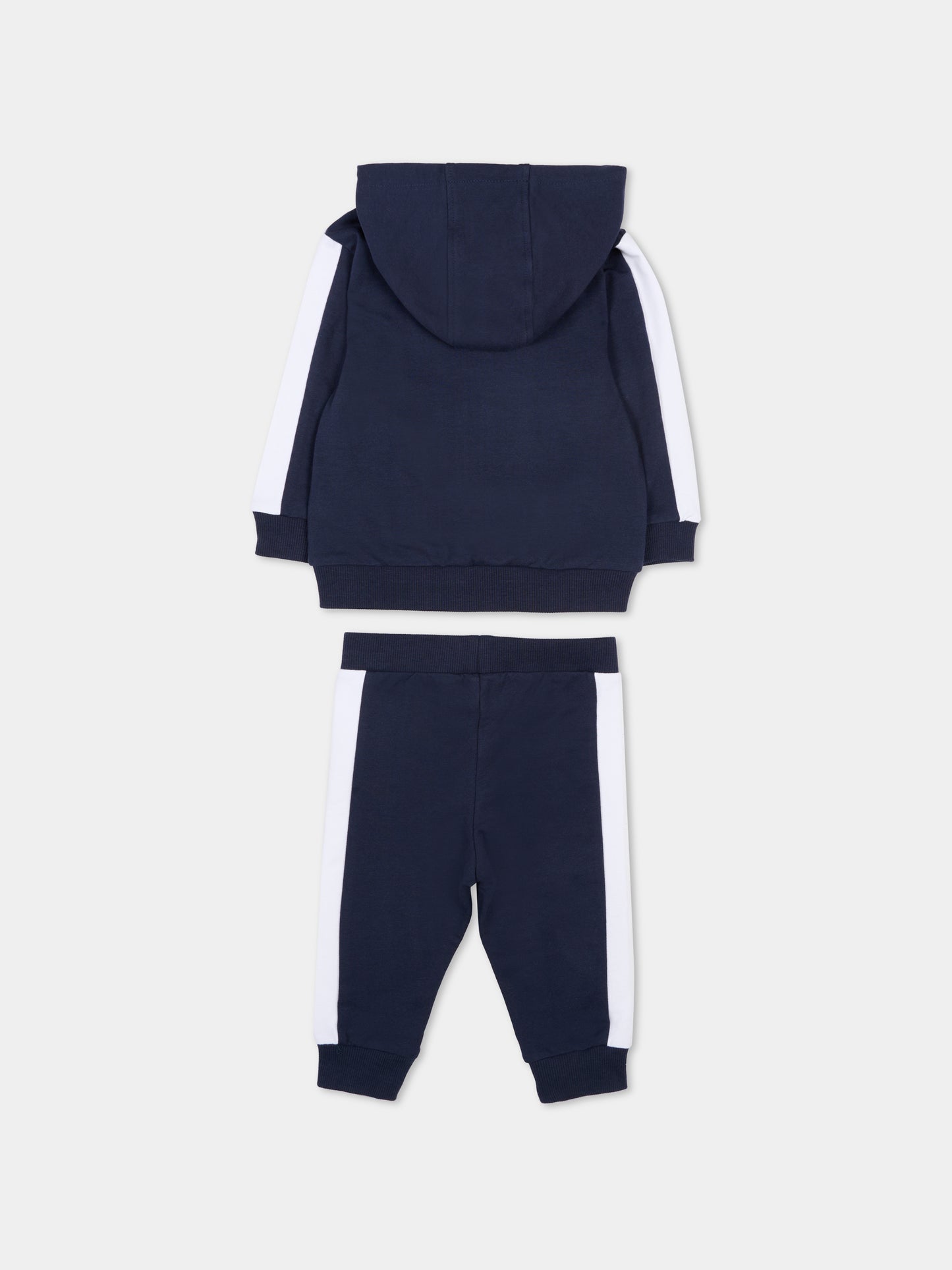 Completo blu per neonato con logo e panda,Boss,J53051 849