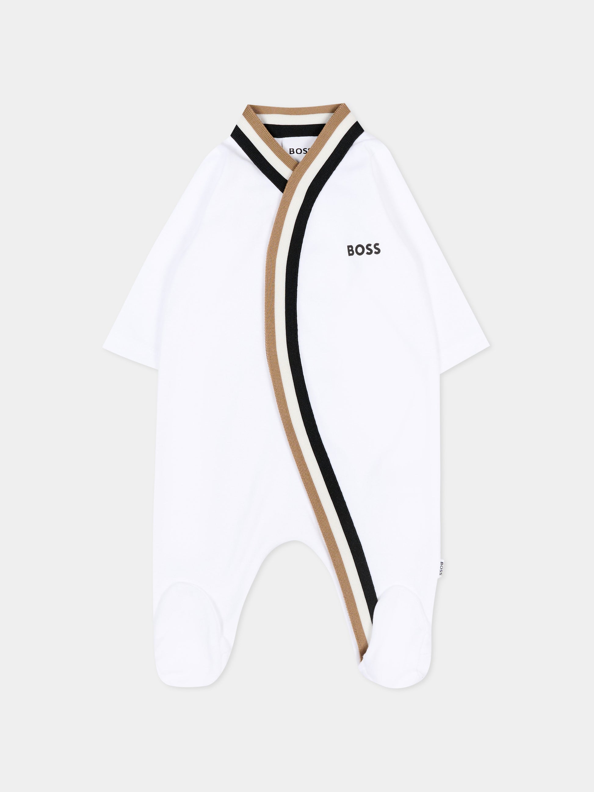 Set tutine bianco per neonato con logo,Boss,J53055 10P