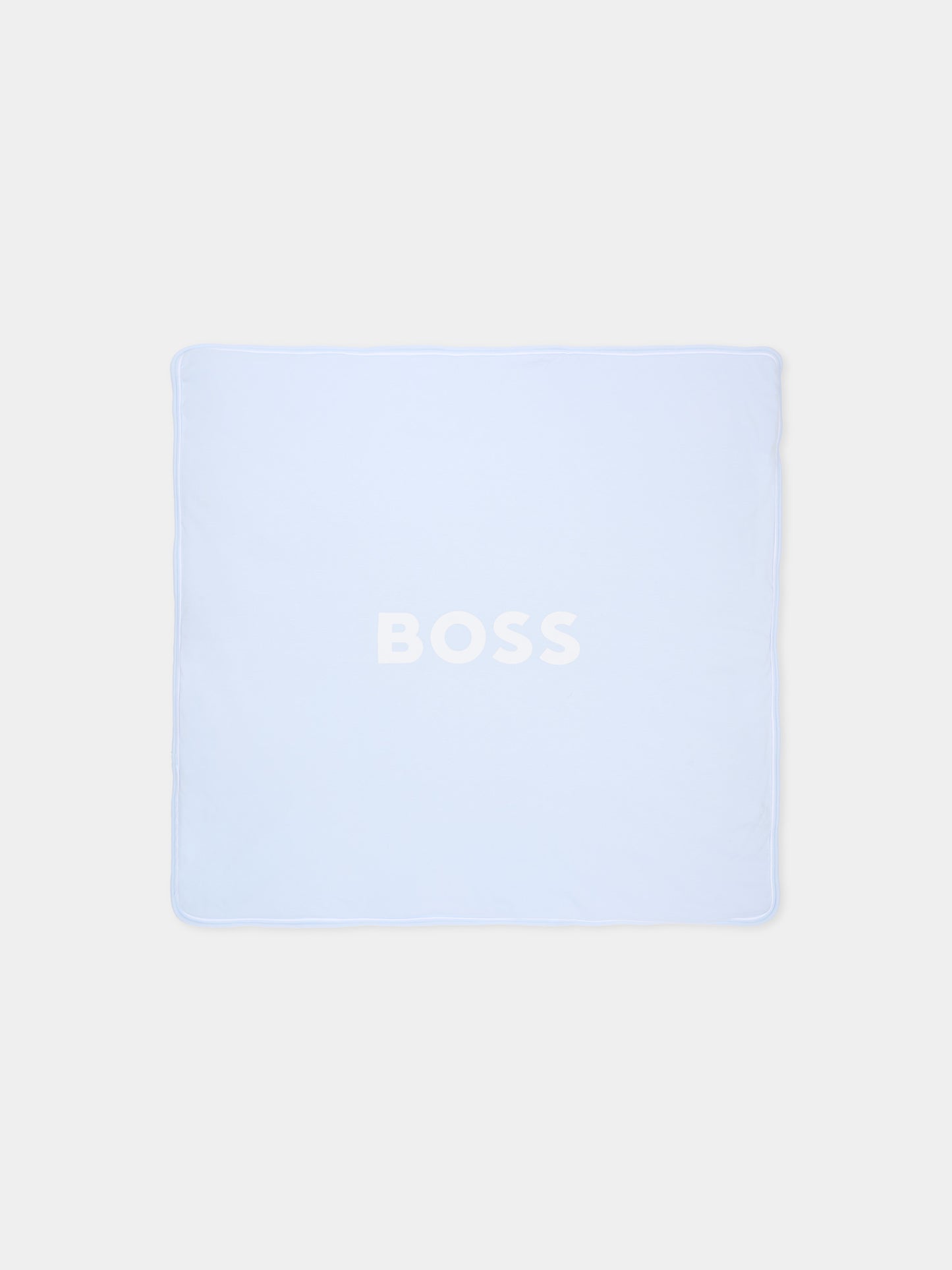 Coperta celeste per neonato con logo,Boss,J53093 771