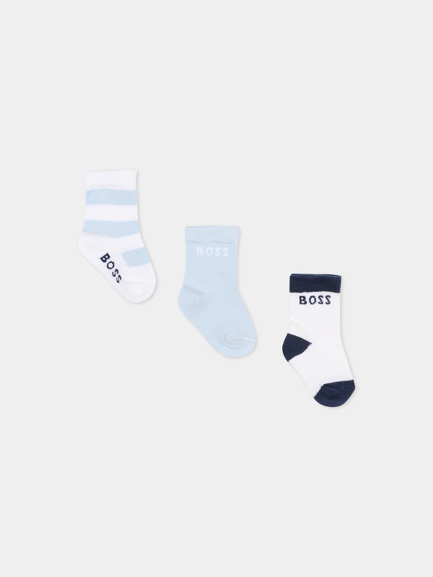 Set calzini bianco per neonato con logo,Boss,J53096 10P