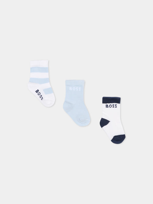 Set calzini bianco per neonato con logo,Boss,J53096 10P