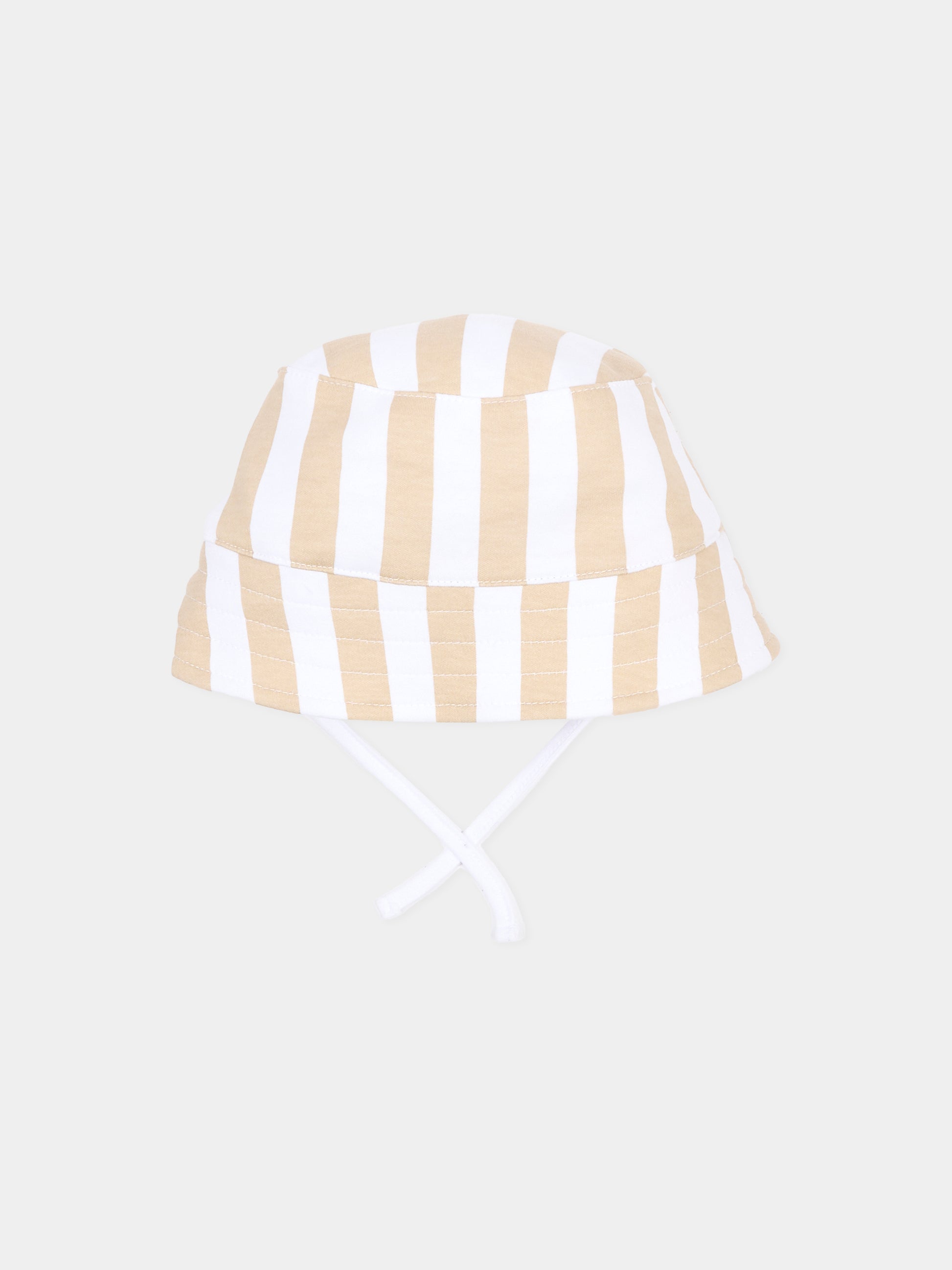 Cloche reversibile beige per neonato con logo,Boss,J53097 249