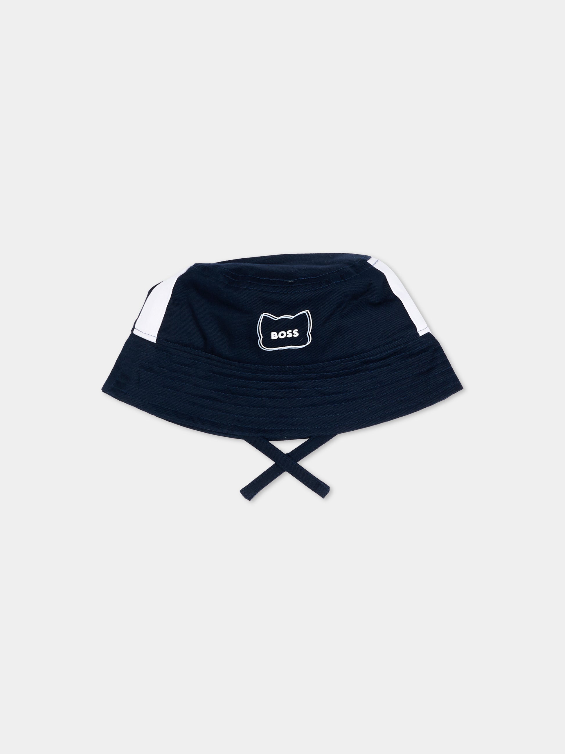 Cloche blu per neonato con logo,Boss,J53101 849