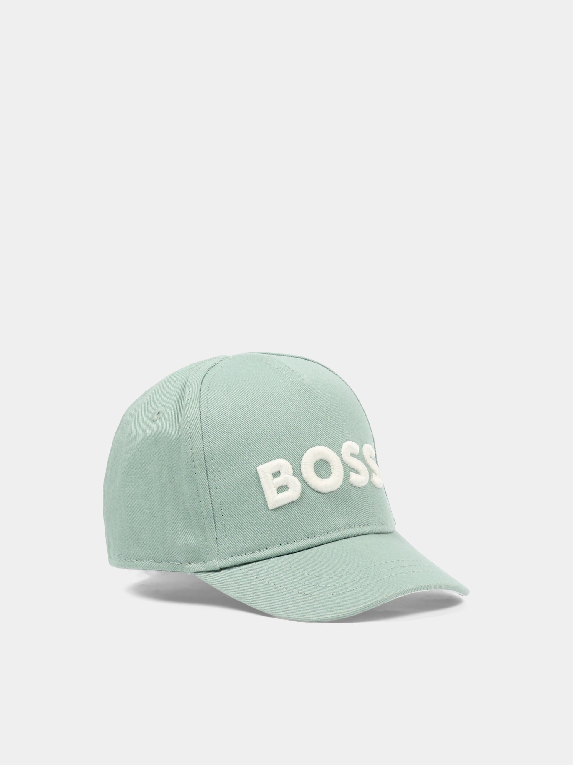 Cappello verde per neonato con logo,Boss,J53142 64U