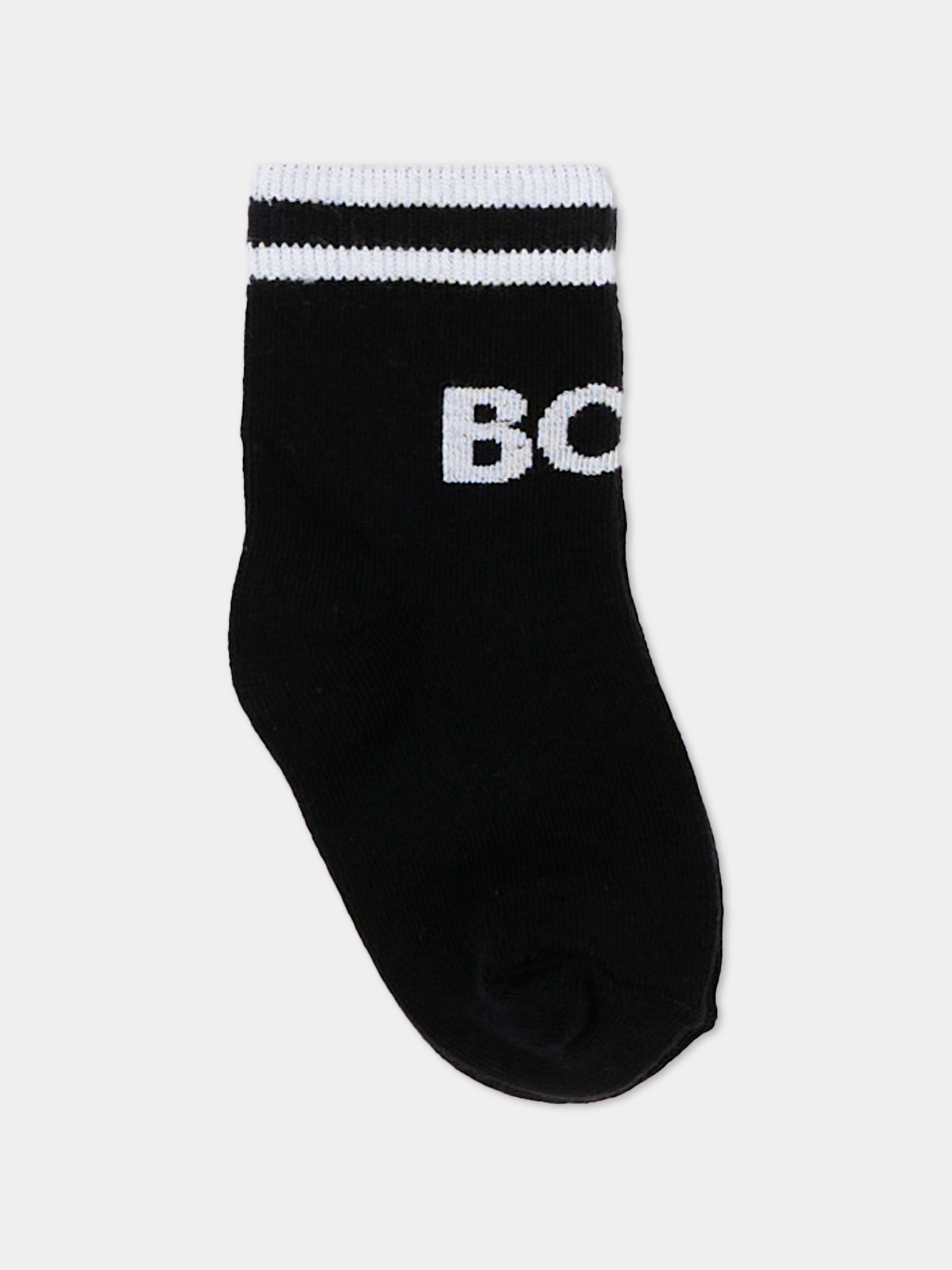 Calzini multicolor per neonato con logo,Boss,J53146 09B