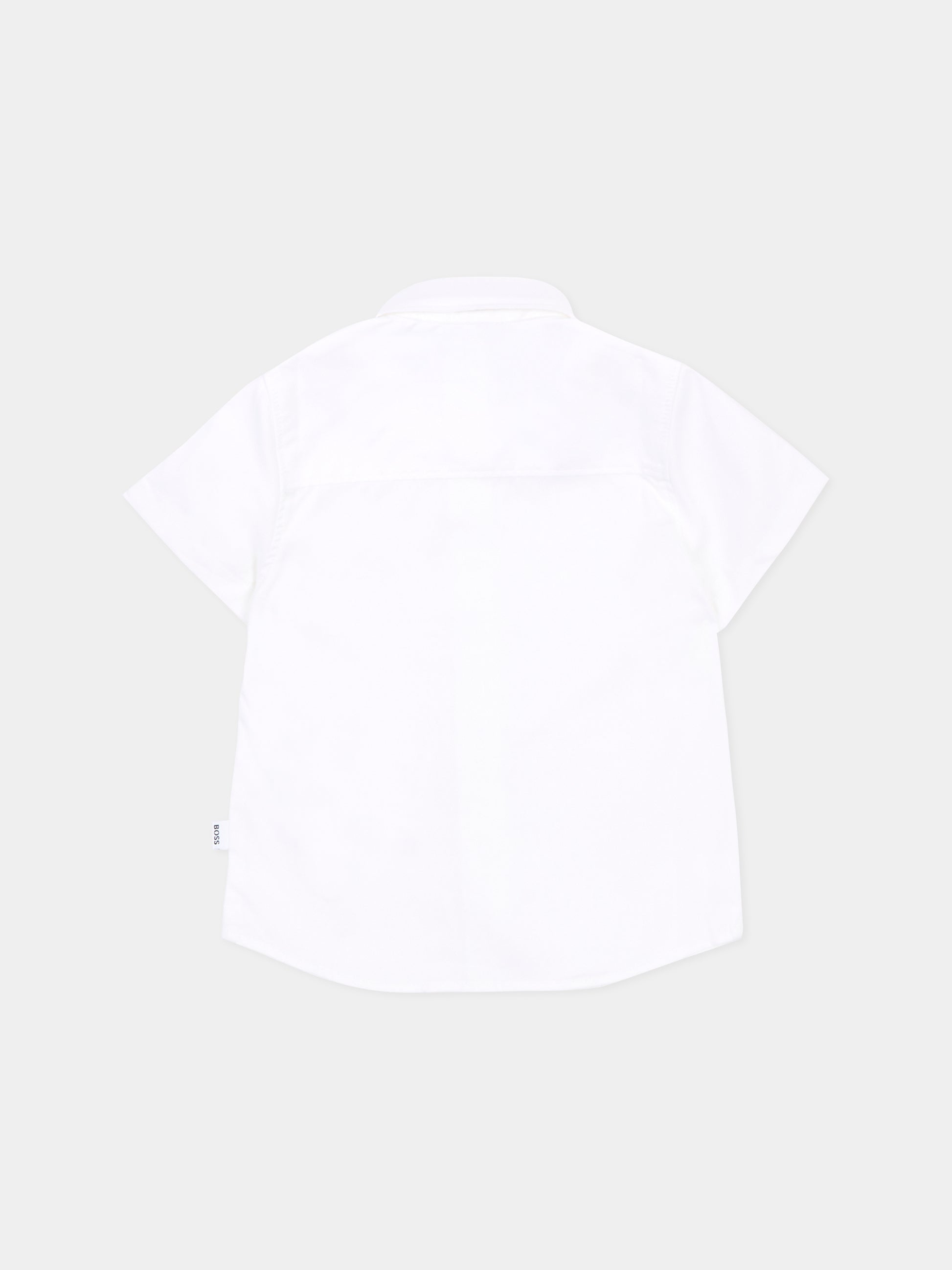 Camicia bianca per neonato con logo ricamato,Boss,J53161 10P