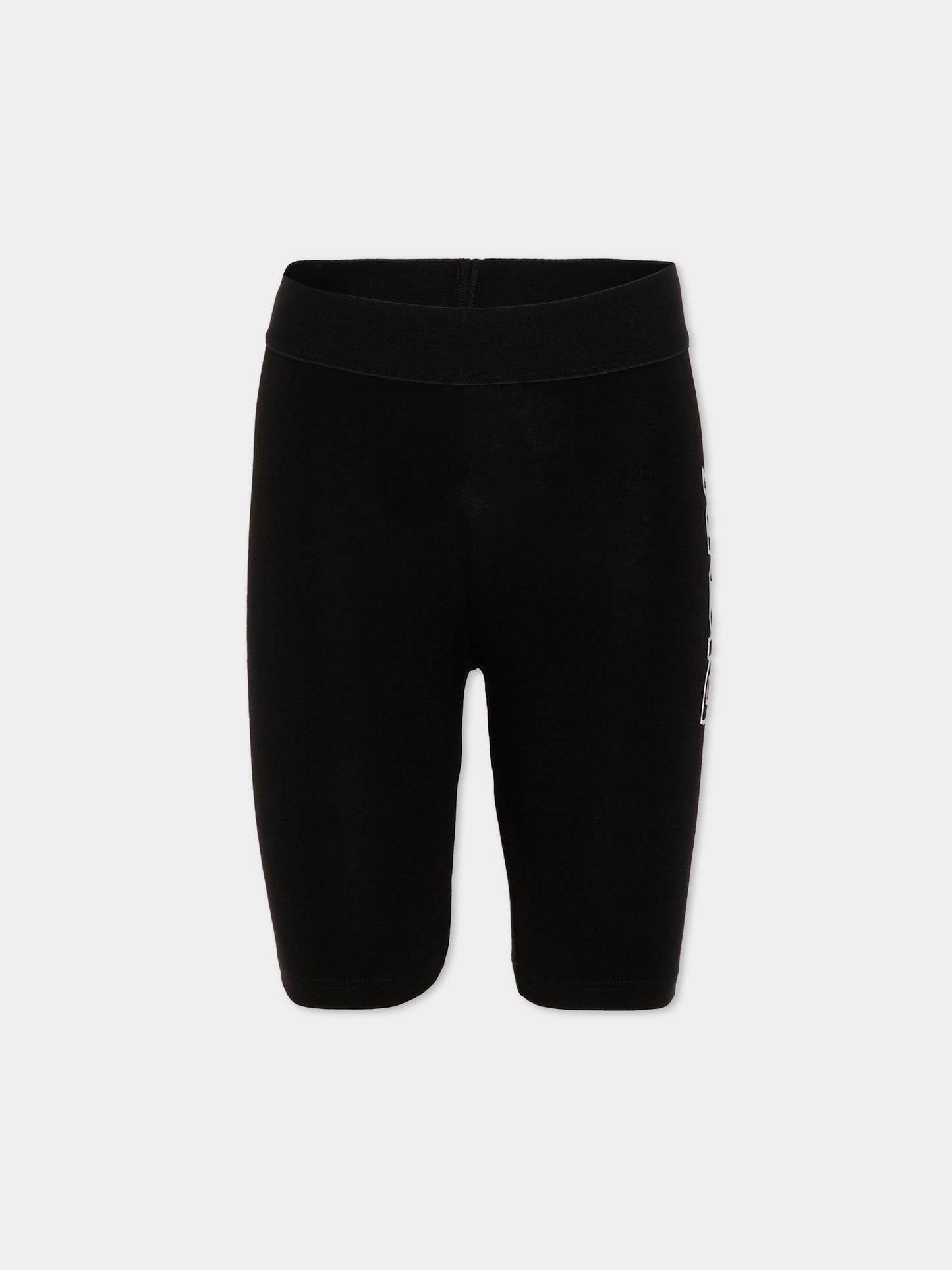 Shorts sportivi neri per bambina con logo,Dkny,D62576 09B