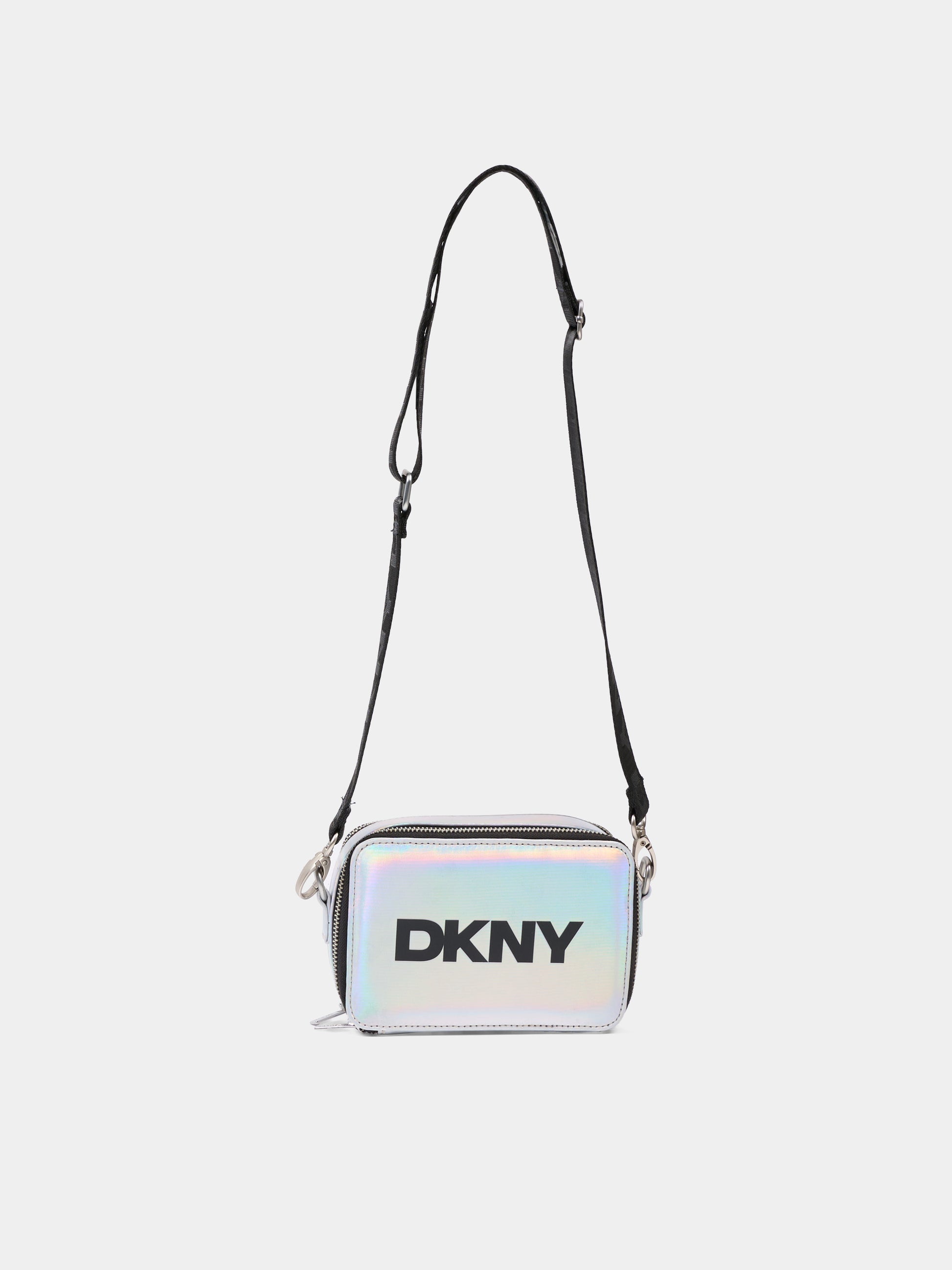 Borsa argento per bambina con logo,Dkny,D62639 111