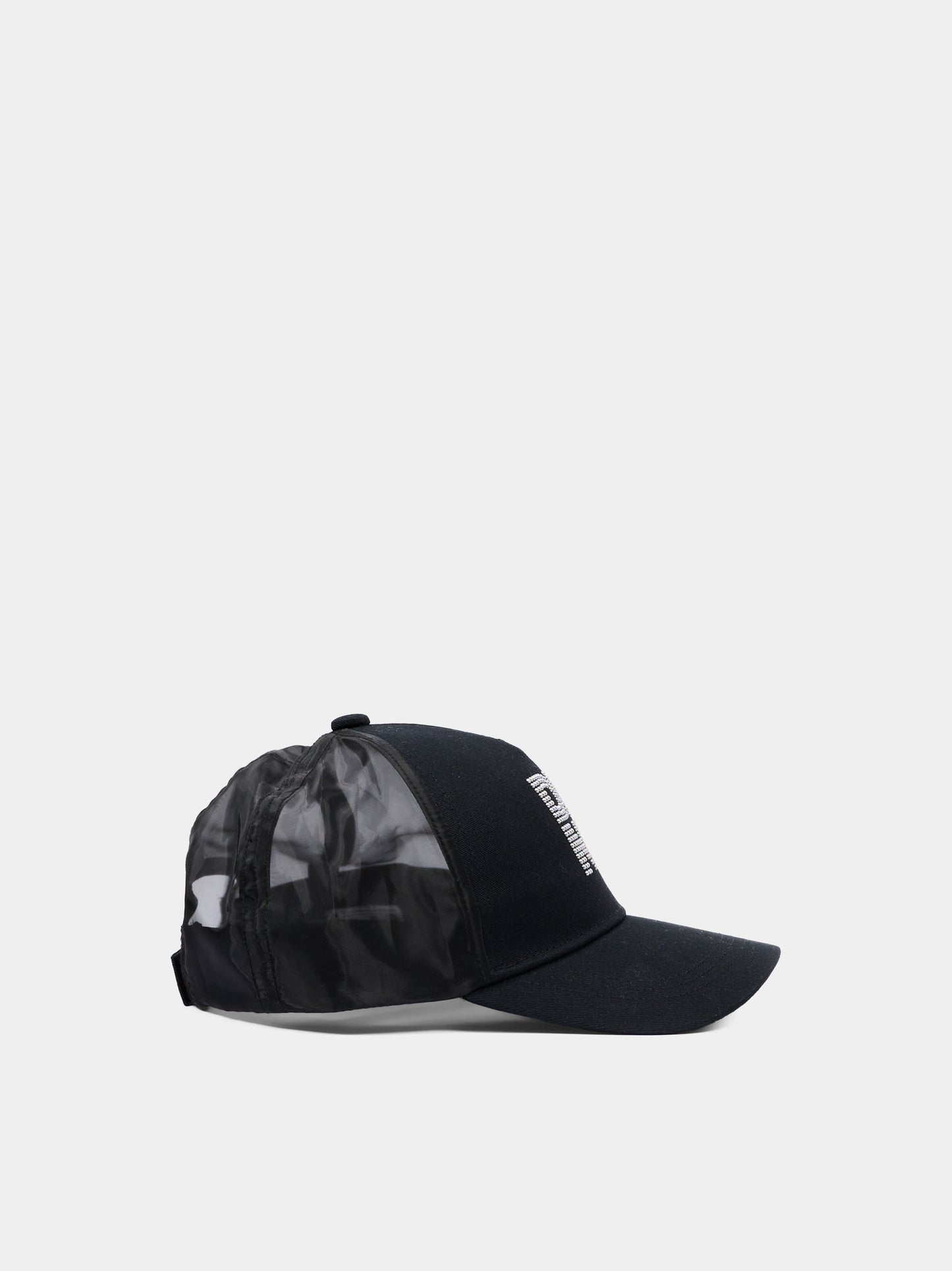 Cappello con visiera nero per bambina con logo,Dkny,D62642 09B