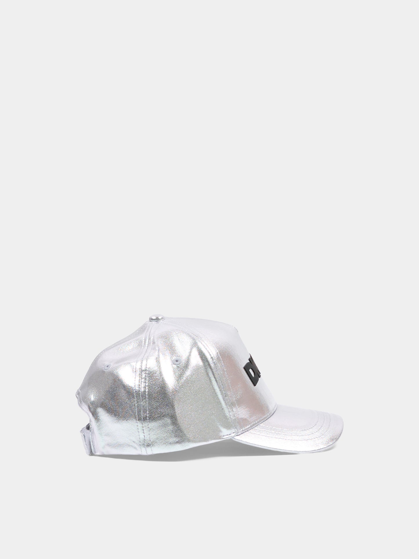Cappello con visiera argento per bambina logo,Dkny,D62644 016