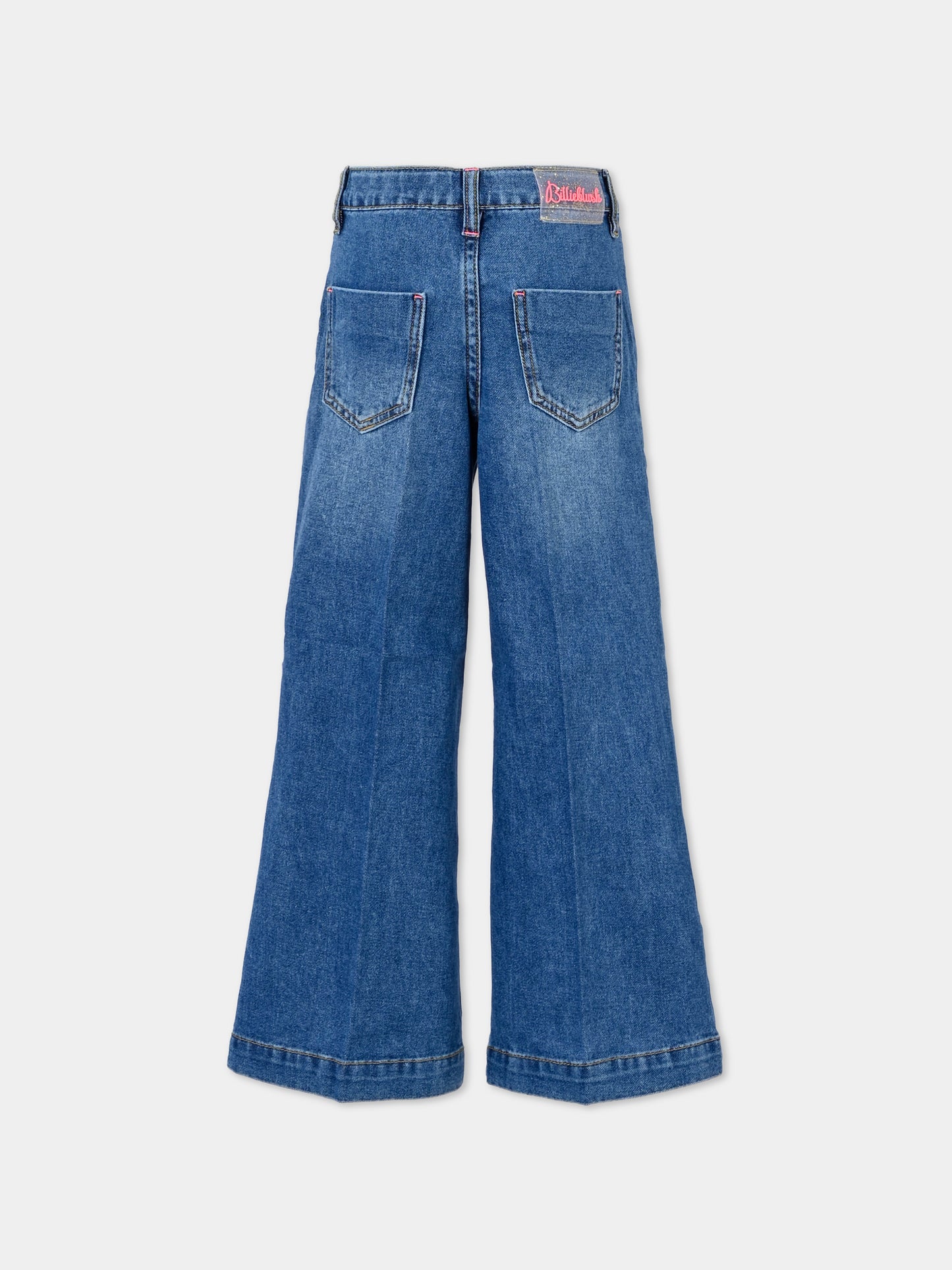 Jeans denim per bambina con cuori,Billieblush,U20450 Z18