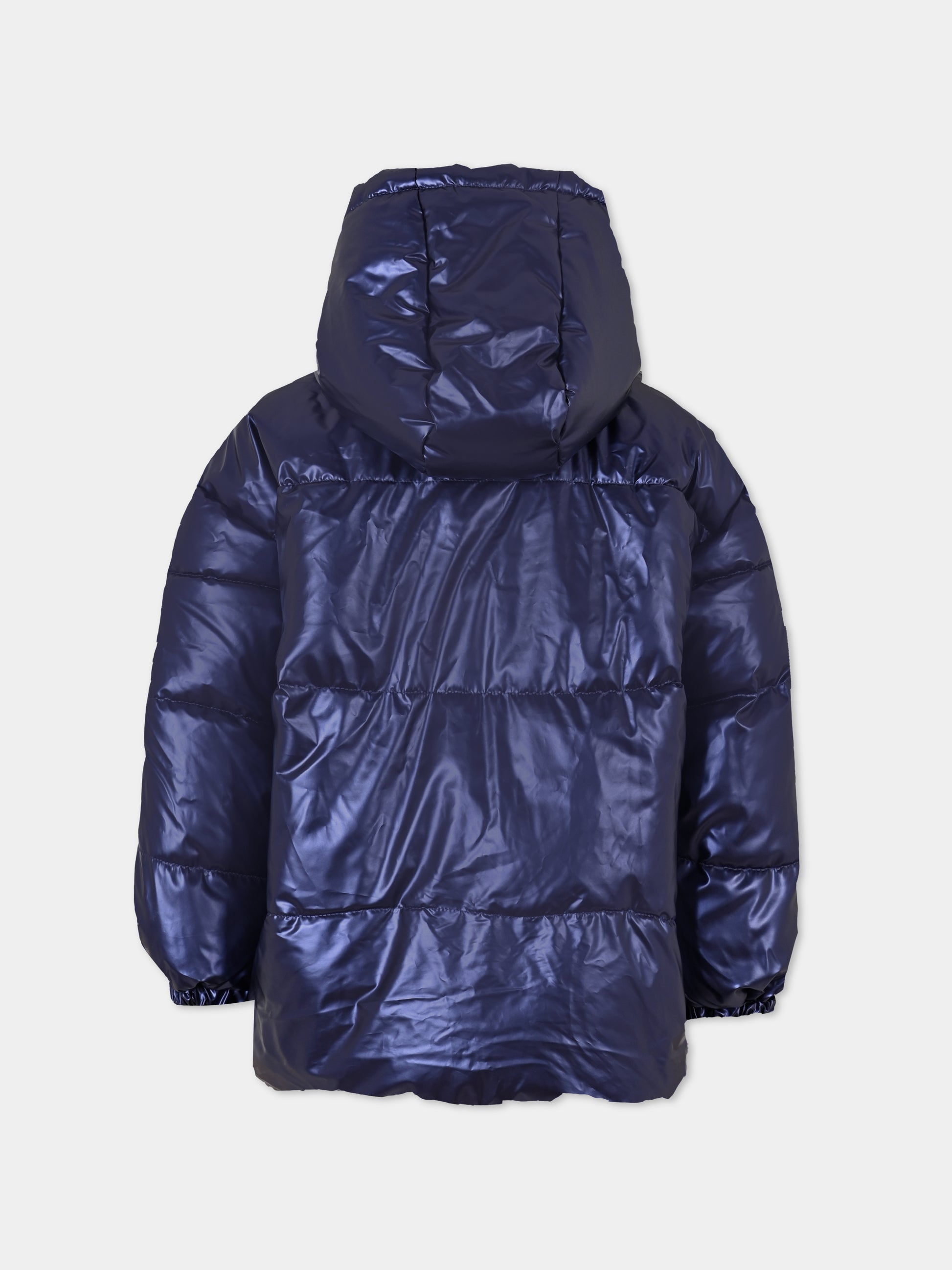 Piumino blu per bambino con logo,Billieblush,U20637 85T