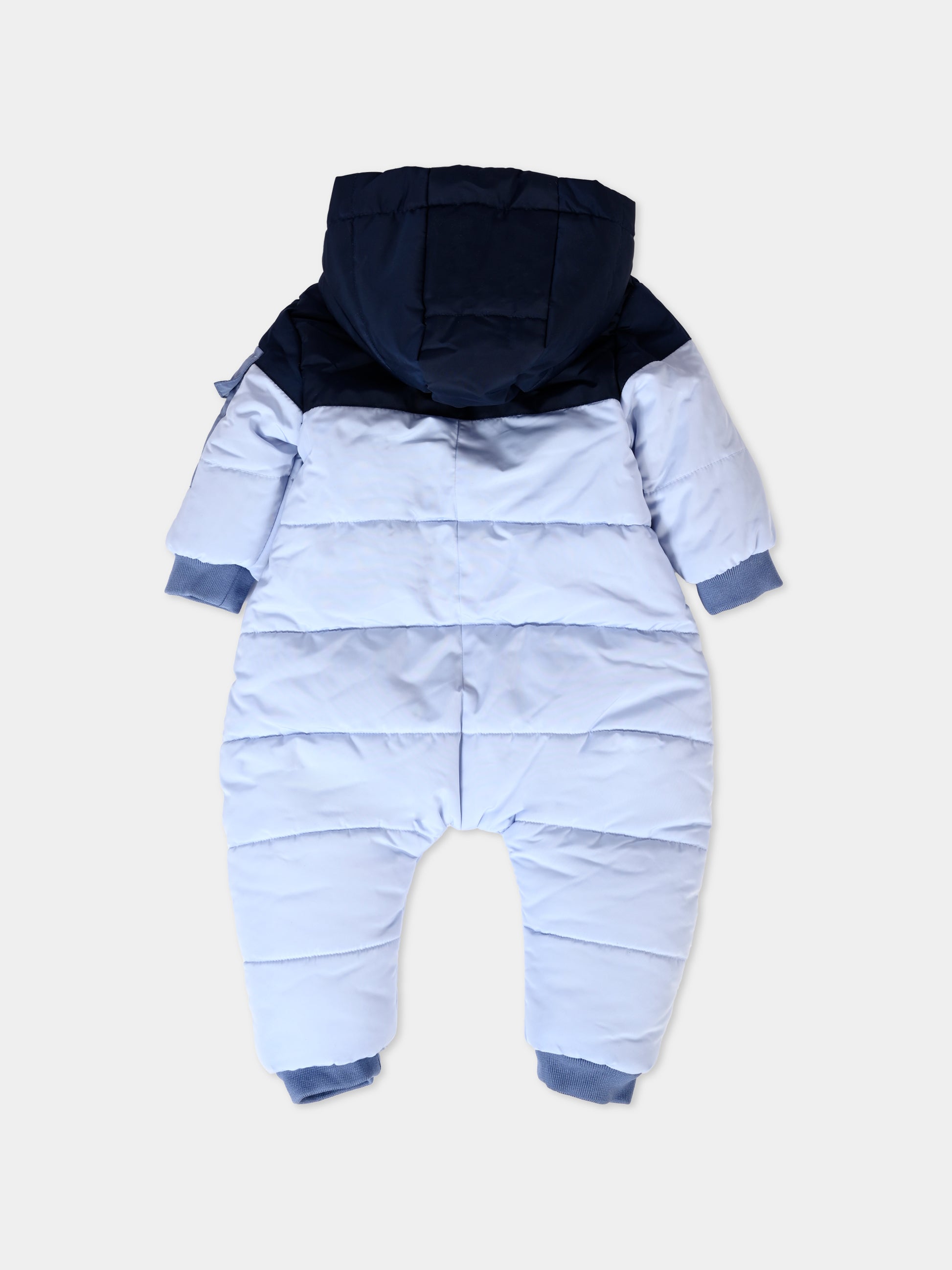 Piumino celeste per neonato con logo,Boss,J51048 771