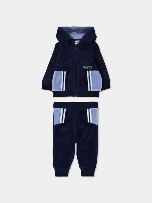 Completo blu per neonato con logo,Boss,J51058 849