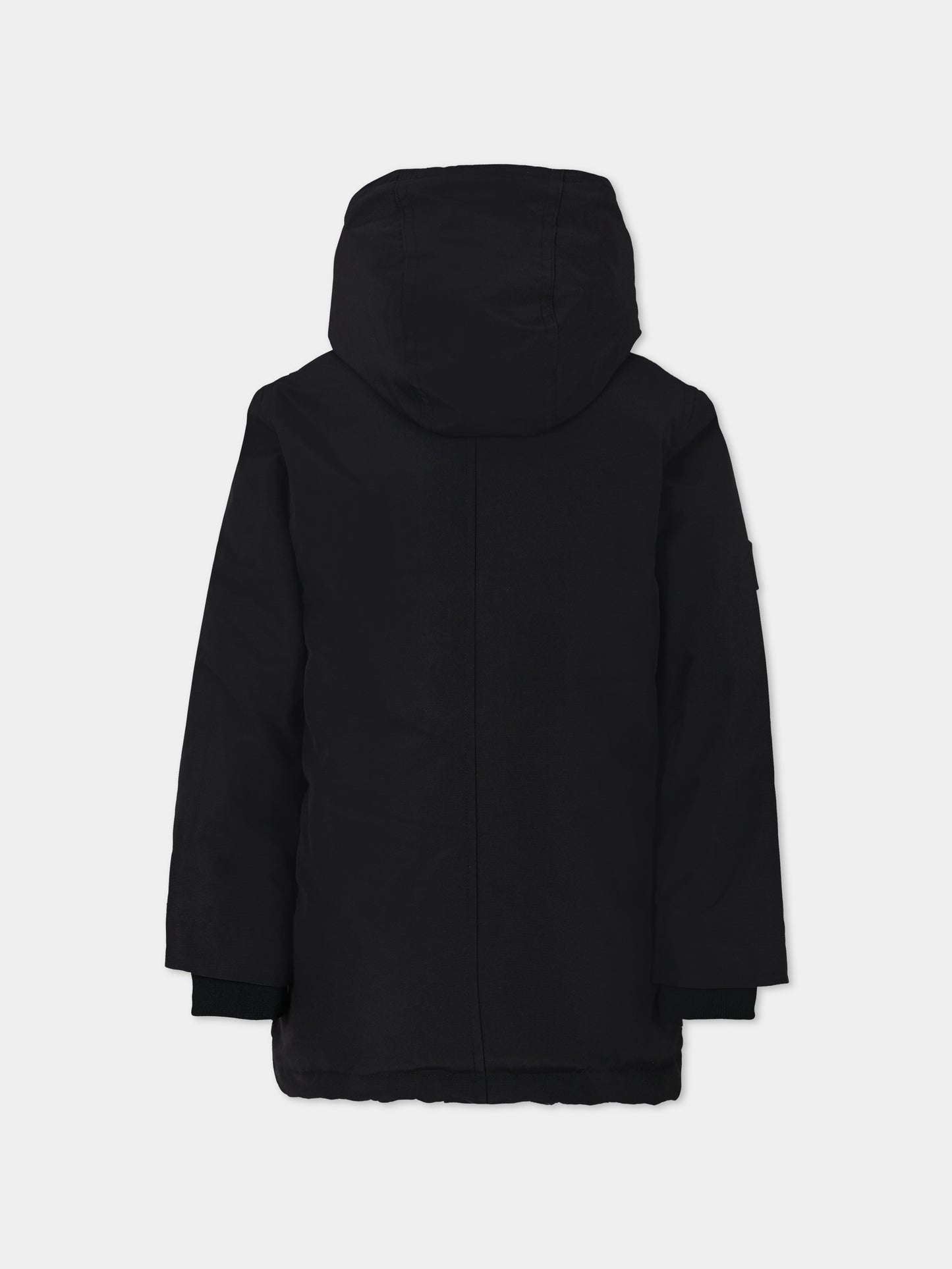 Parka nero per bambino con logo,Boss,J51231 09B