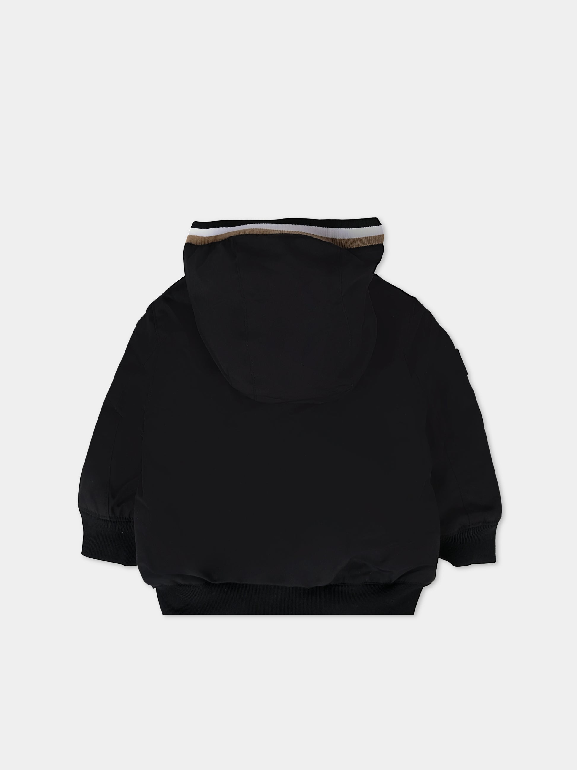 Piumino nero per neonato con logo,Boss,J51251 09B