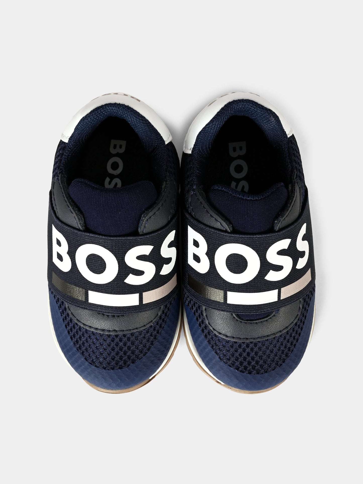Sneakers blu per neonato e bambino con logo,Boss,J51335 849