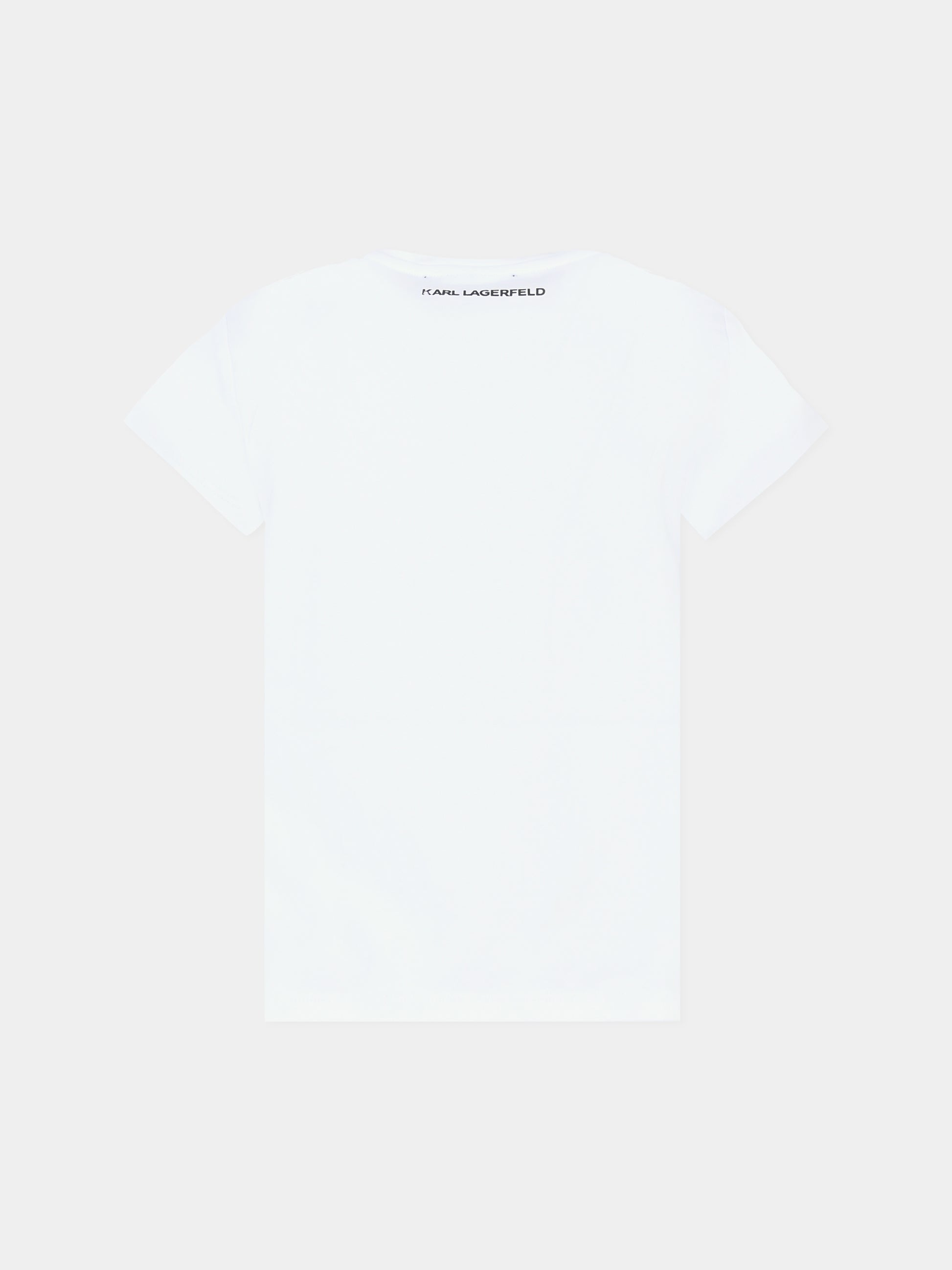 T-shirt bianca per bambina con Karl Lagerfeld,Karl Lagerfeld Kids,Z30211 N09
