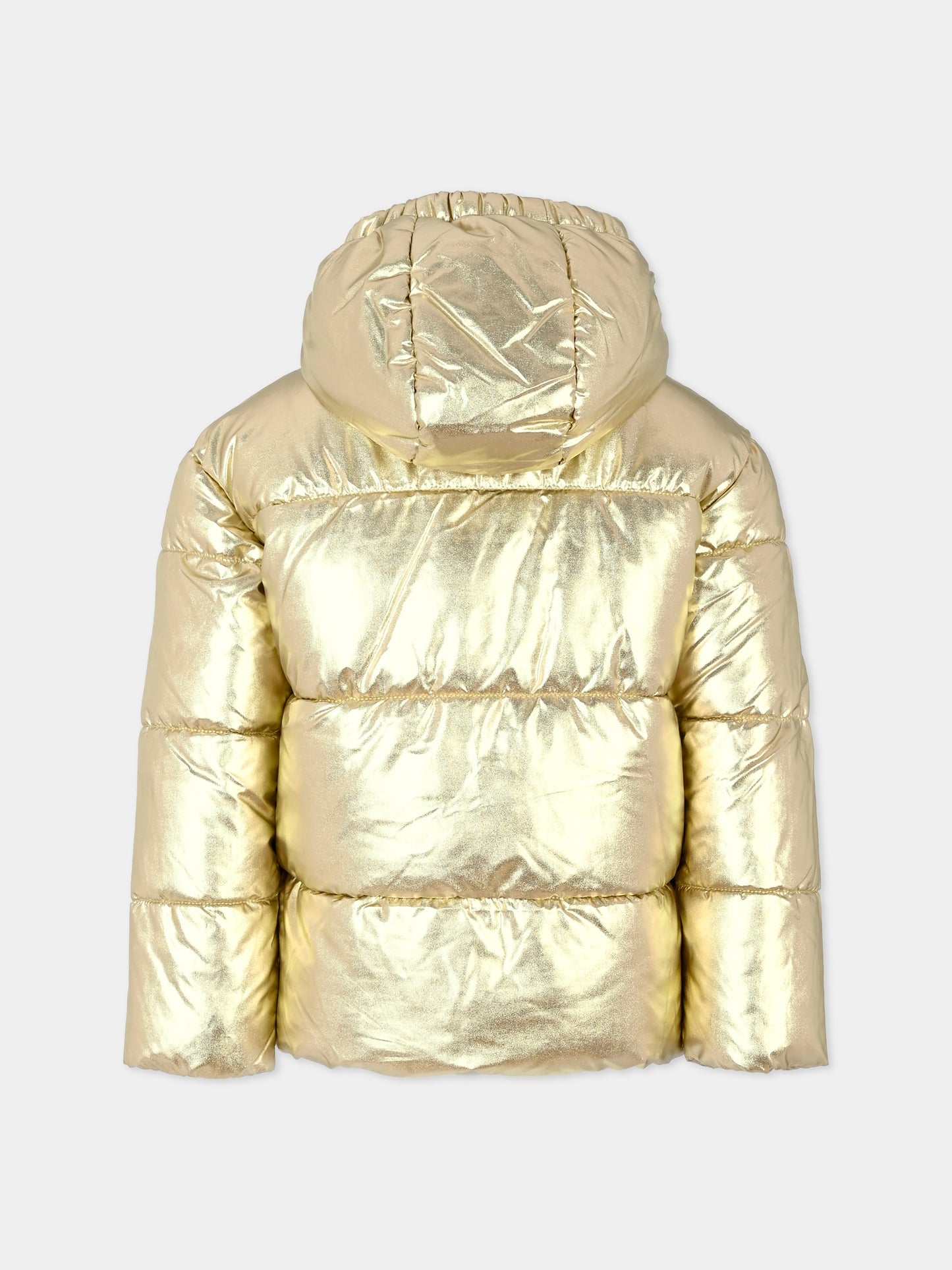 Piumino oro per bambina con logo,Karl Lagerfeld Kids,Z30234 M15
