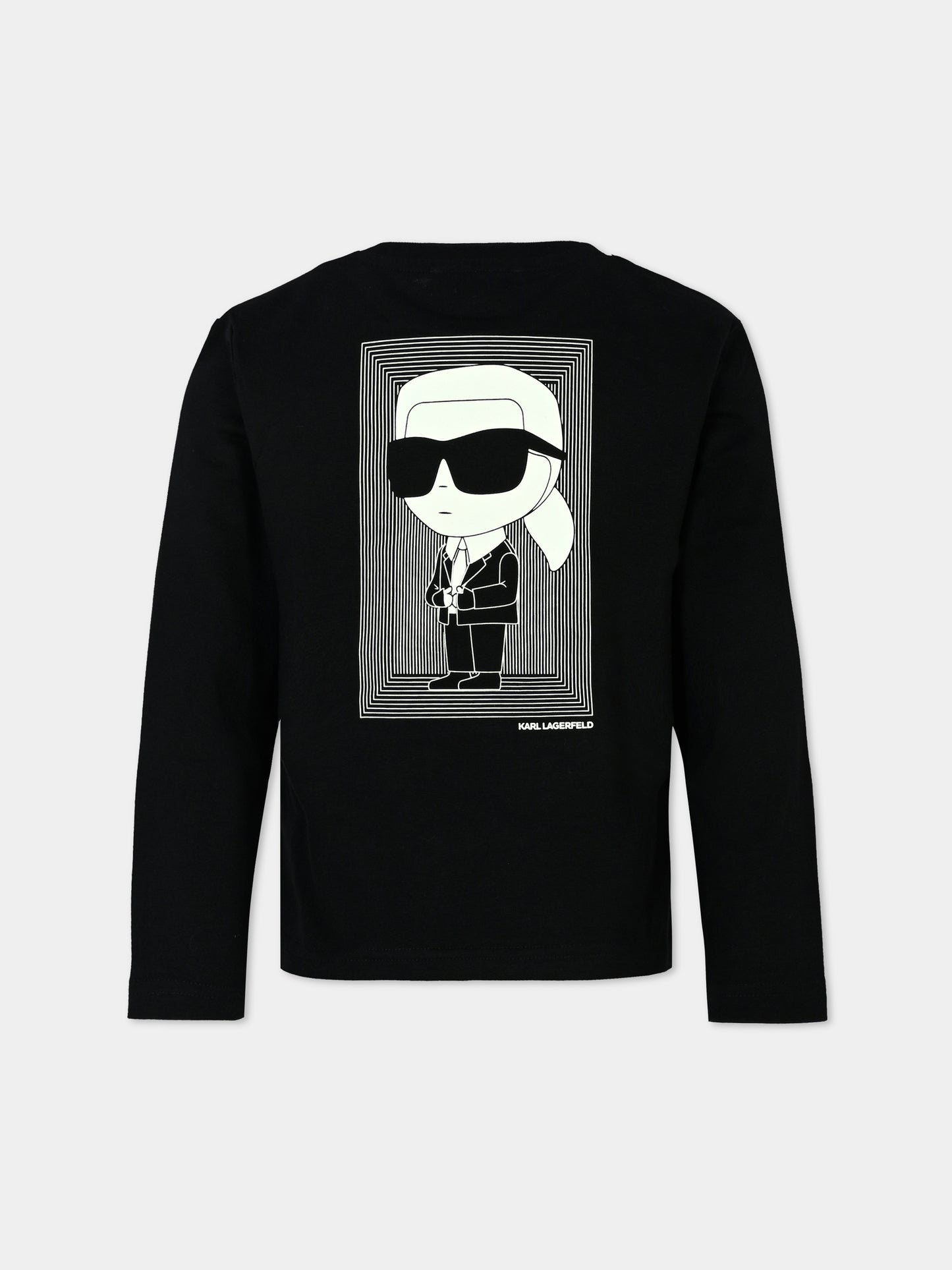 T-shirt nera per bambino con Karl Lagerfeld,Karl Lagerfeld Kids,Z30243 09B