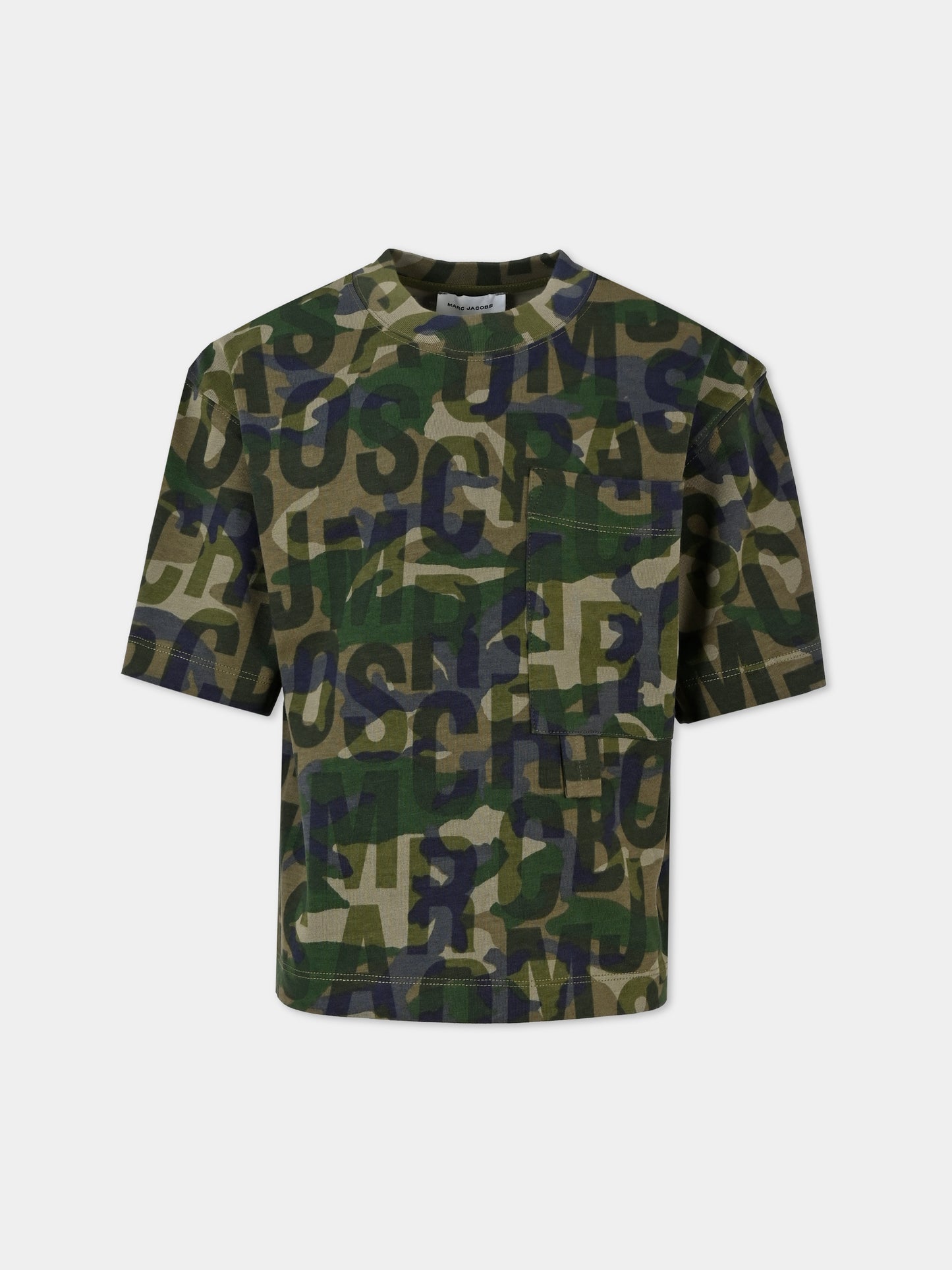 T-shirt multicolor per bambino con logo camouflage,Marc Jacobs,W60286 66K