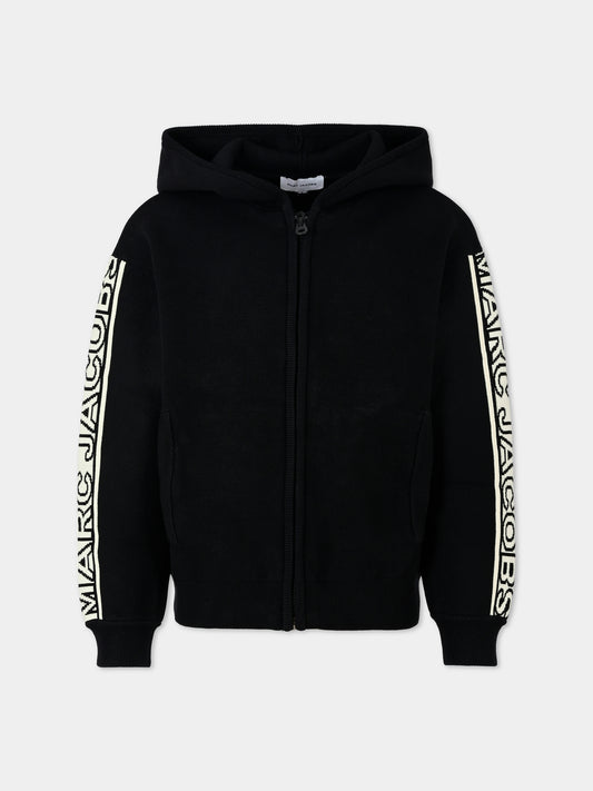 Cardigan nero per bambino con logo,Marc Jacobs,W60290 09B