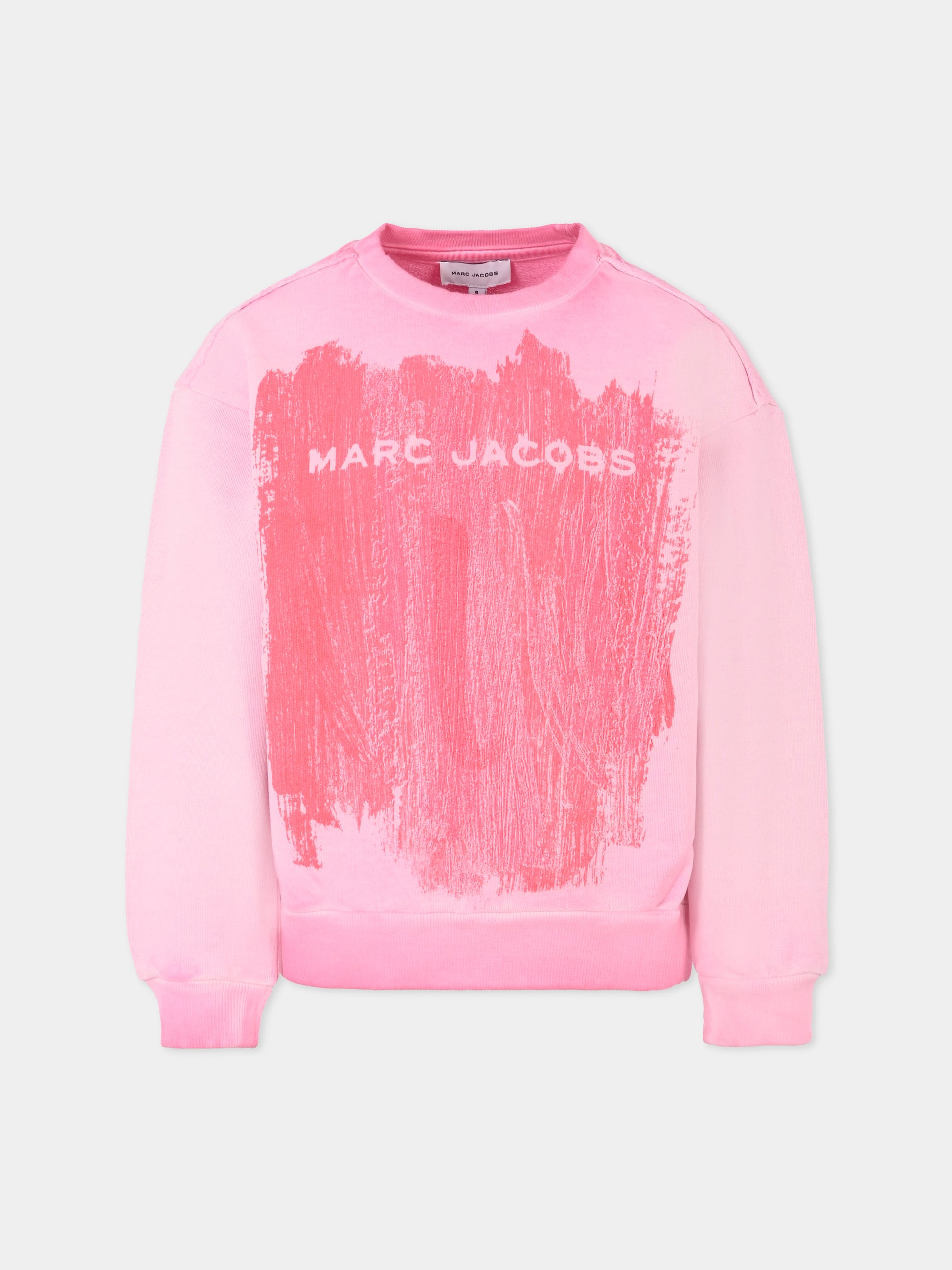 Felpa rosa per bambina con logo,Marc Jacobs,W60291 490