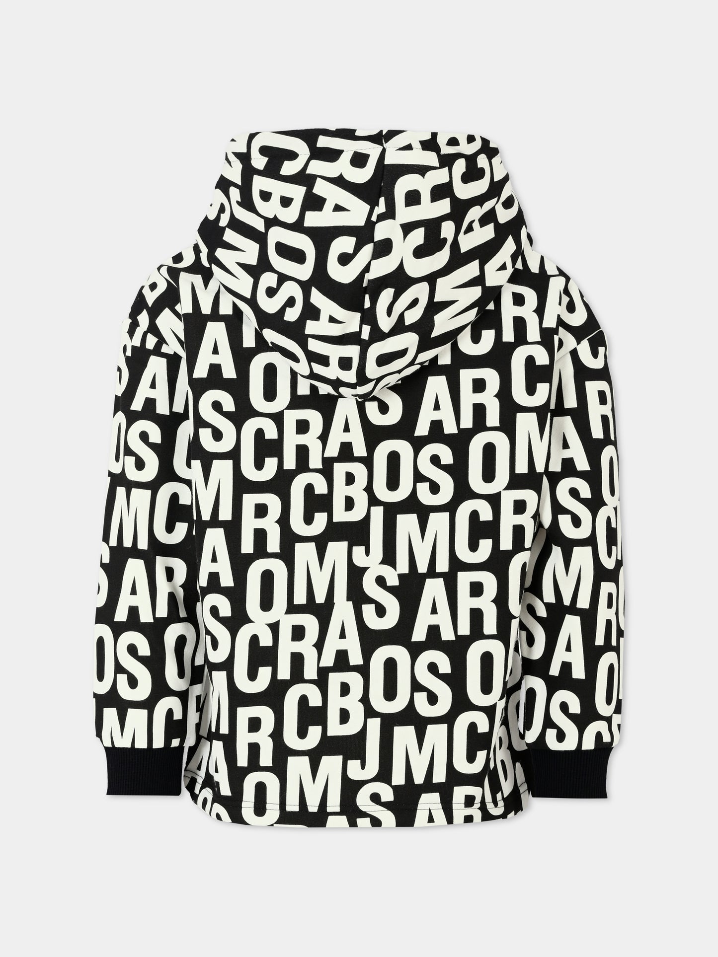 Felpa nera per bambino con logo all over,Marc Jacobs,W60340 09B