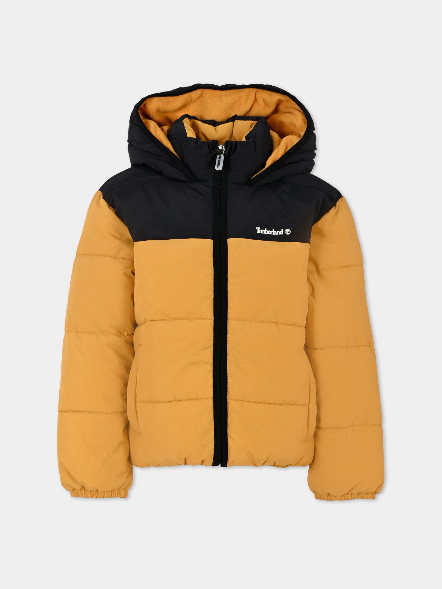 Piumino giallo per bambino con logo,Timberland,T60275 589