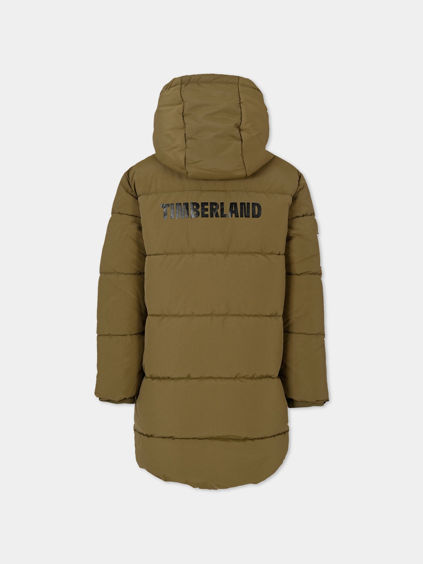 Piumino verde per bambino con patch,Timberland,T60281 64J