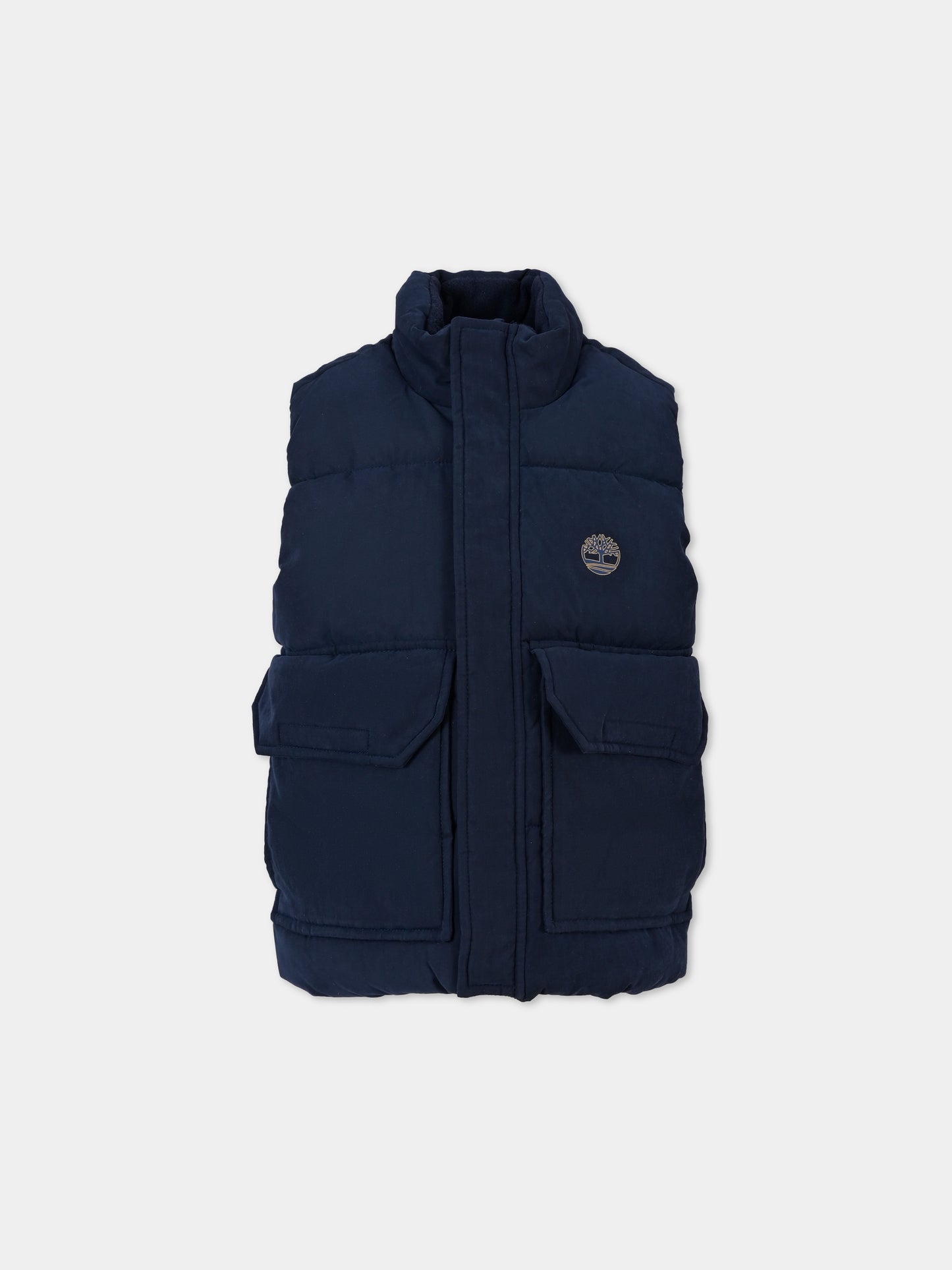 Gilet blu per bambino con logo,Timberland,T60283 83D