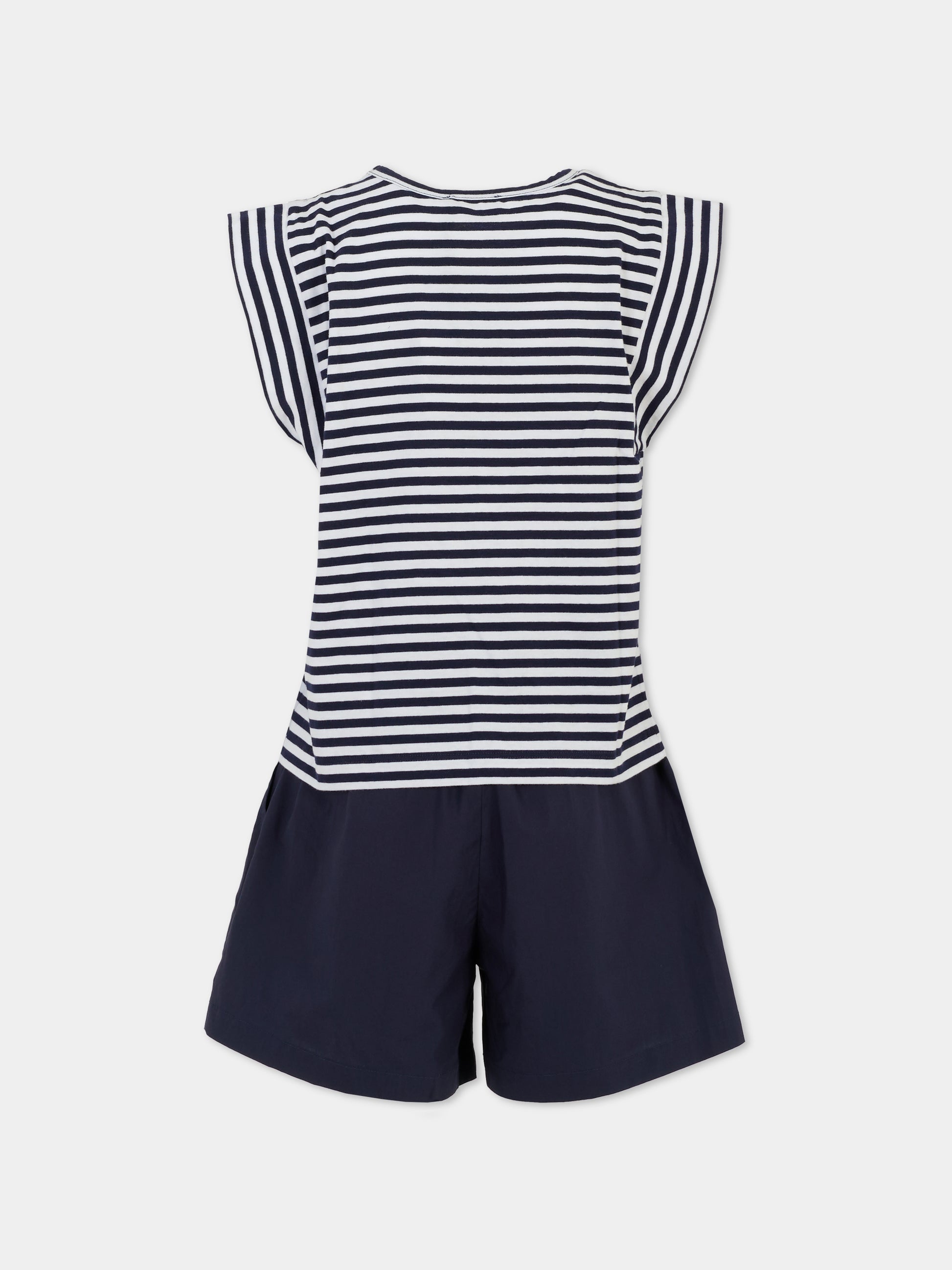 Completo blu per bambina con logo,Moschino Kids,HDG01F LAE08 83442