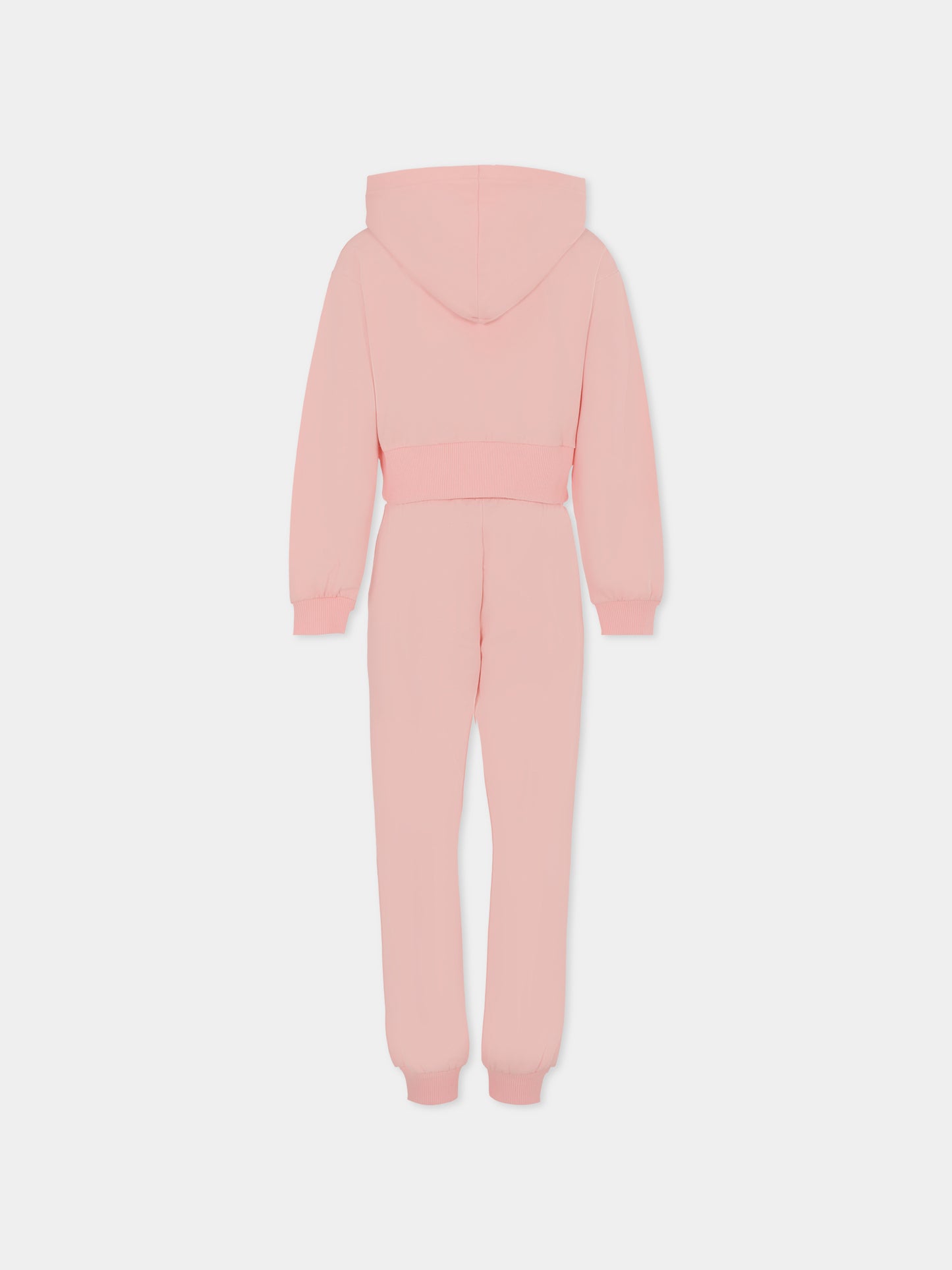 Completo rosa per bambina con Teddy Bear e cuore,Moschino Kids,HDK033 LDA00 50209