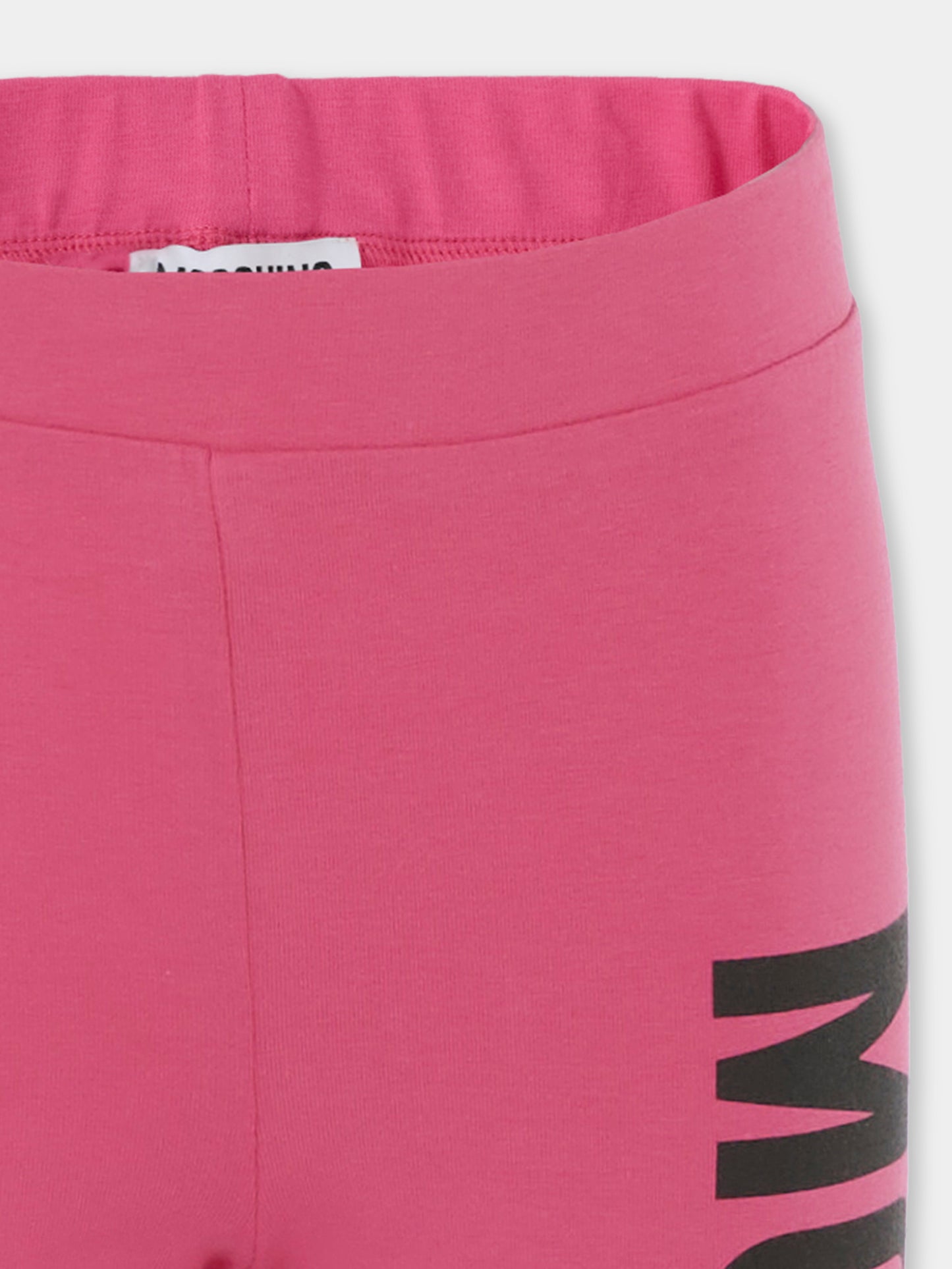 Shorts fucsia per bambina con logo,Moschino Kids,HDQ01T LBA00 50533