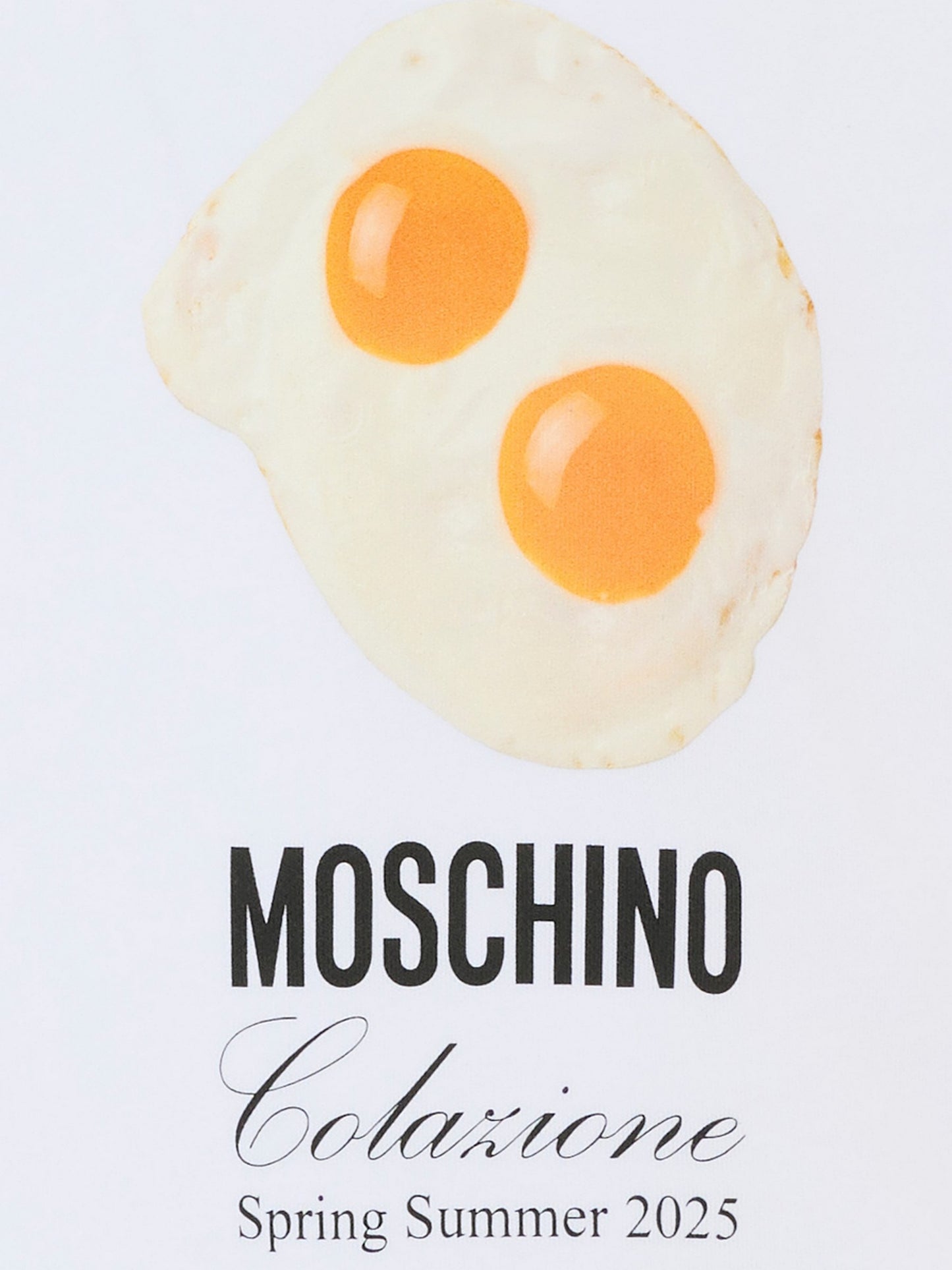 Felpa bianca per bambino con stampa uova,Moschino Kids,HOF08V LCA52 10101