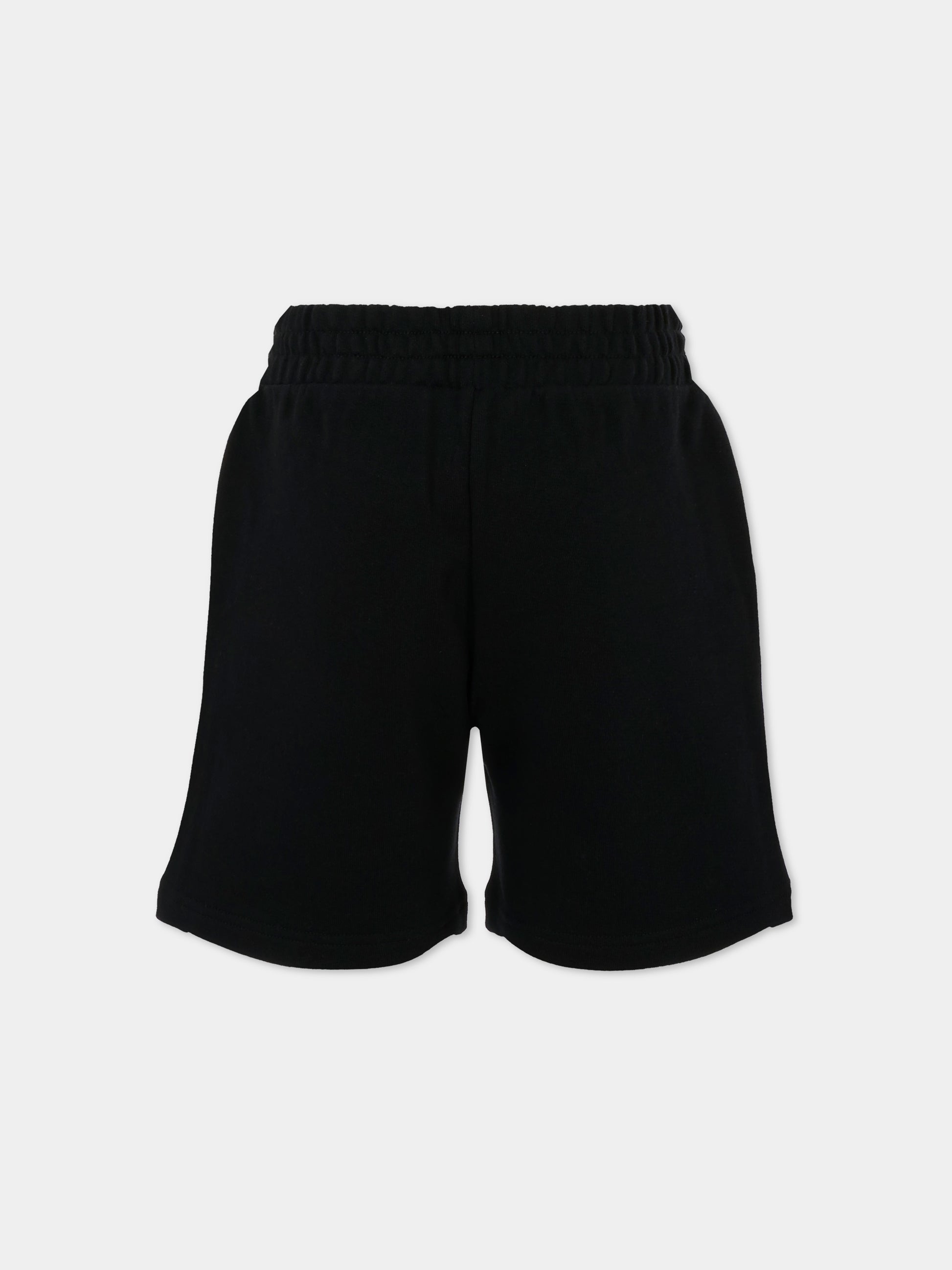 Shorts neri per bambini con logo,Moschino Kids,HUQ028 LCA74 60100