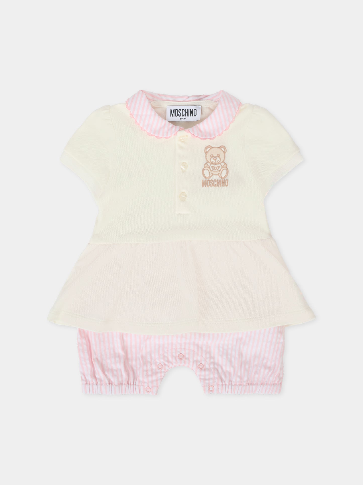 Pagliaccetto avorio per neonata con Teddy Bear,Moschino Kids,MDY019 LFA01 84324