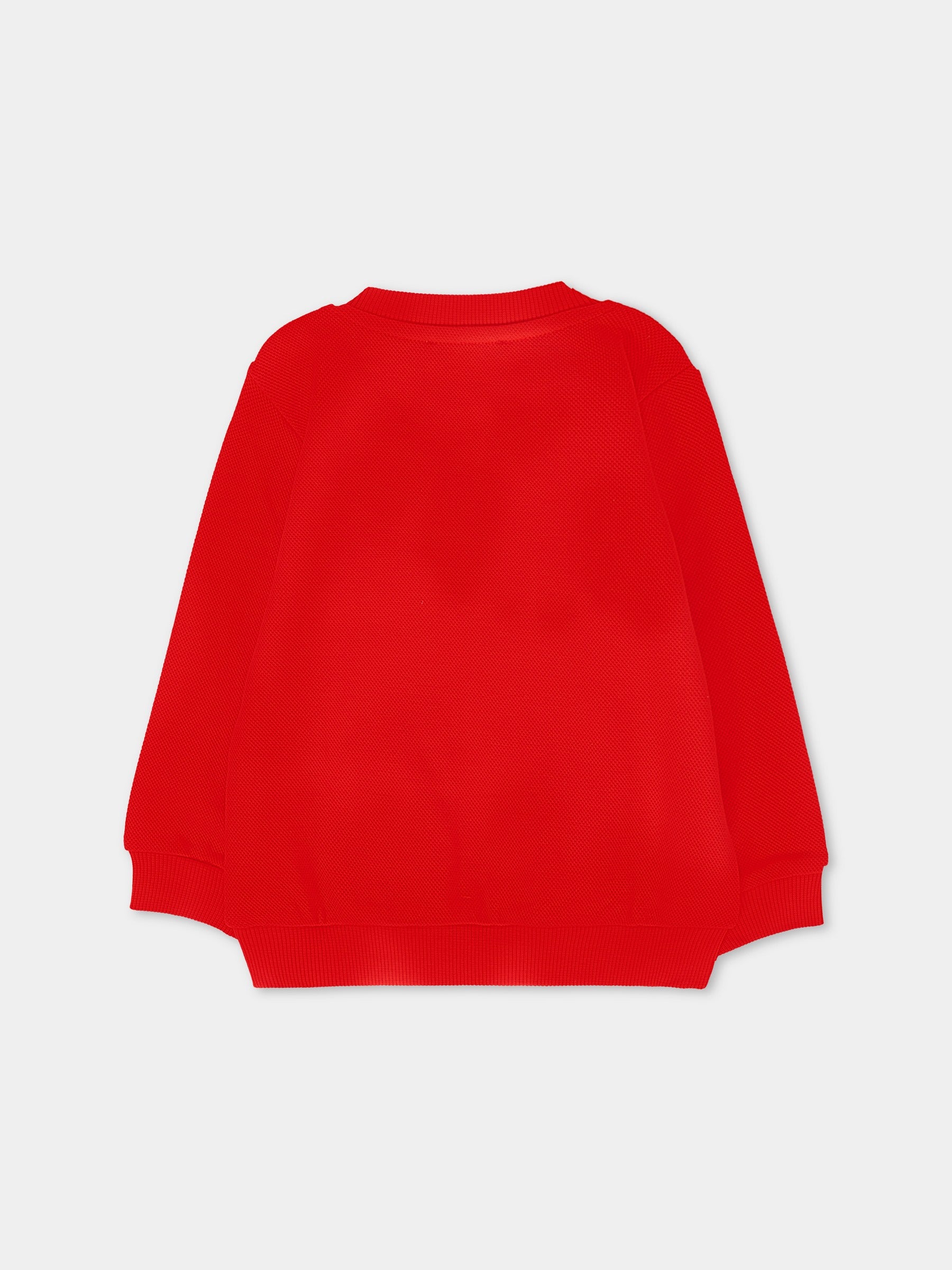 Felpa rossa per neonati con Teddy Bear,Moschino Kids,MUF05T LCA85 50109