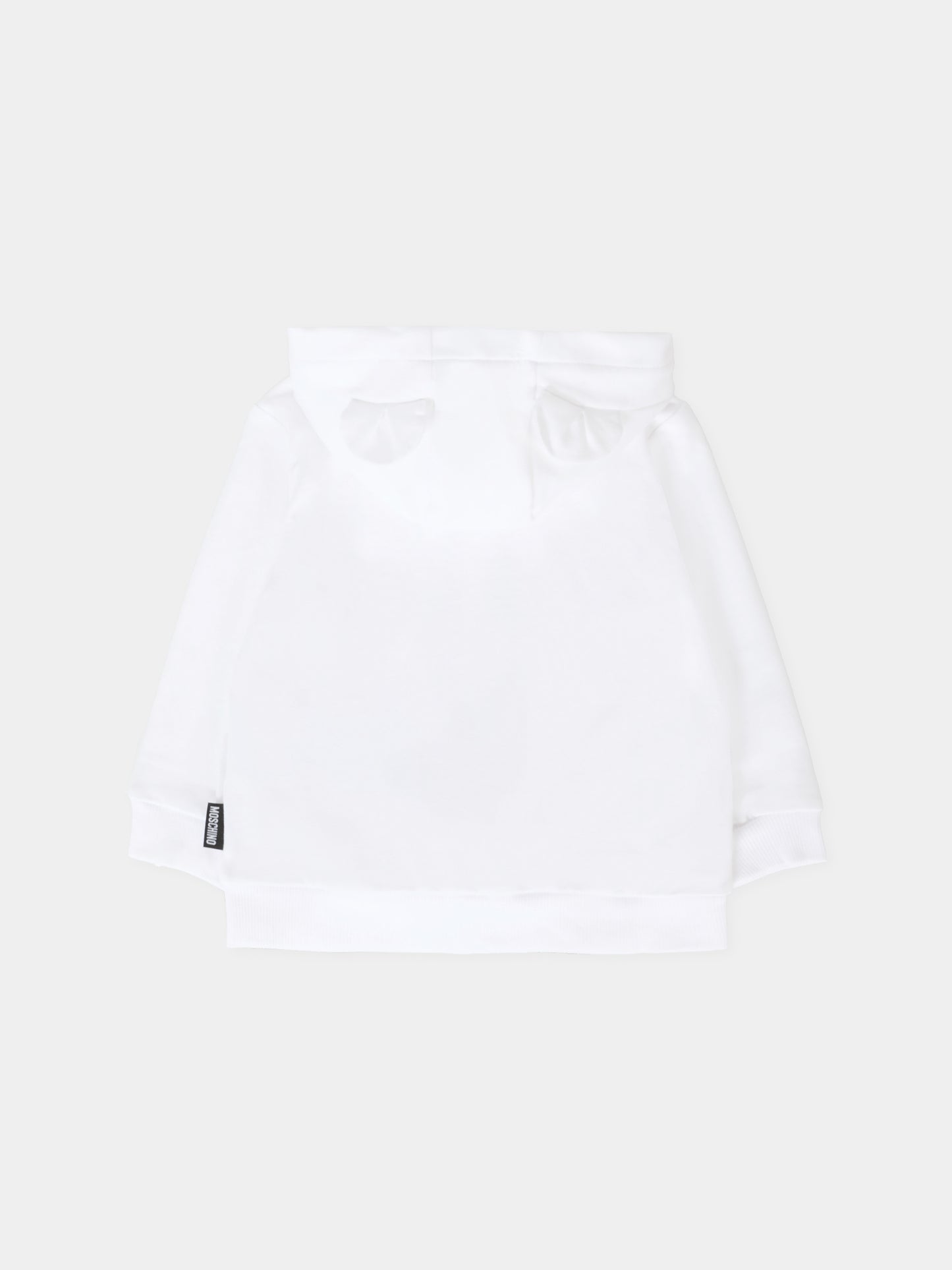 Felpa bianca per neonati con patch Teddy Bear,Moschino Kids,MUF05Y LCA19 10101