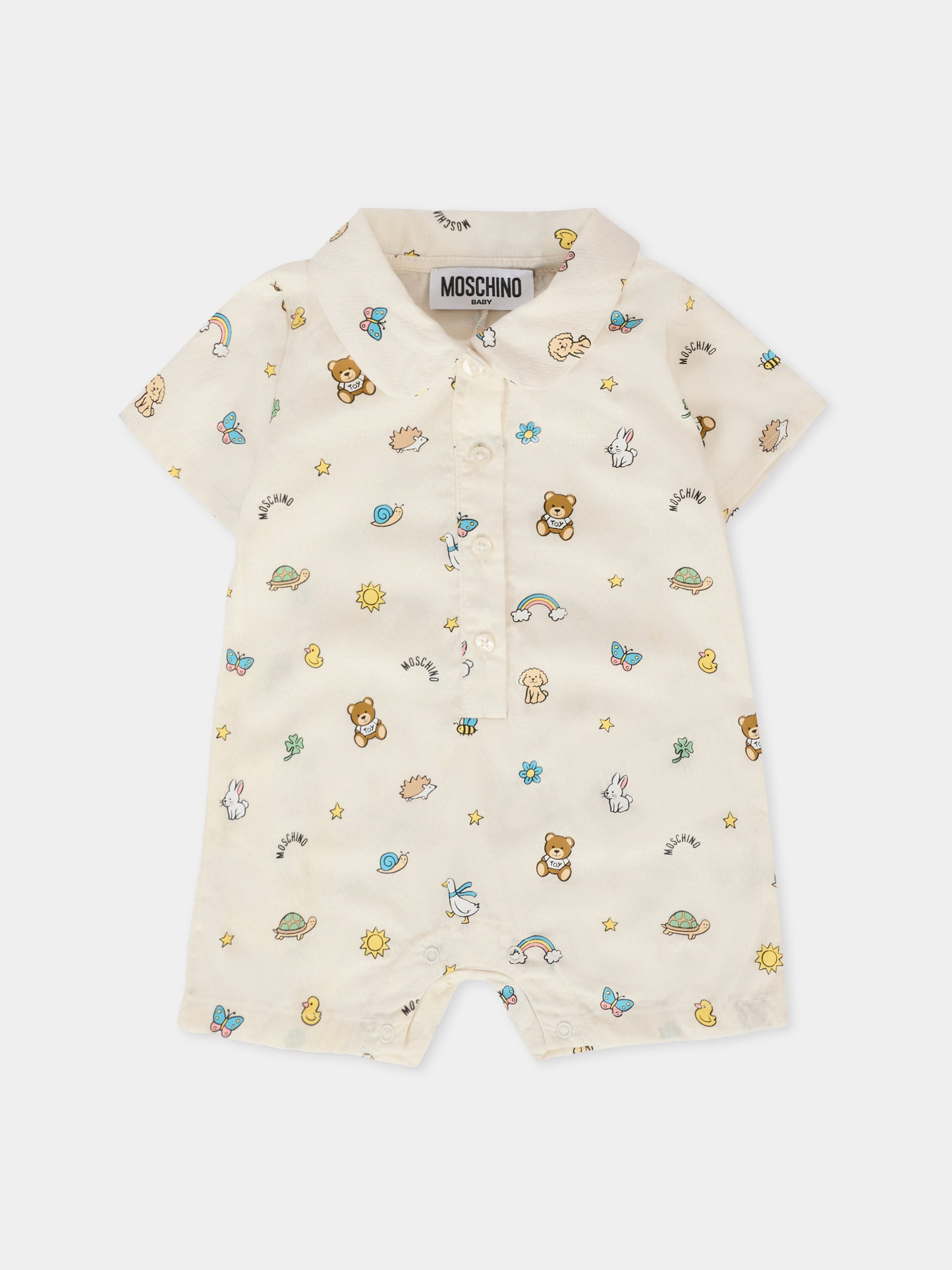 Pagliaccetto avorio per neonato con Teddy Bear e disegni,Moschino Kids,MUY07J LZB14 83449