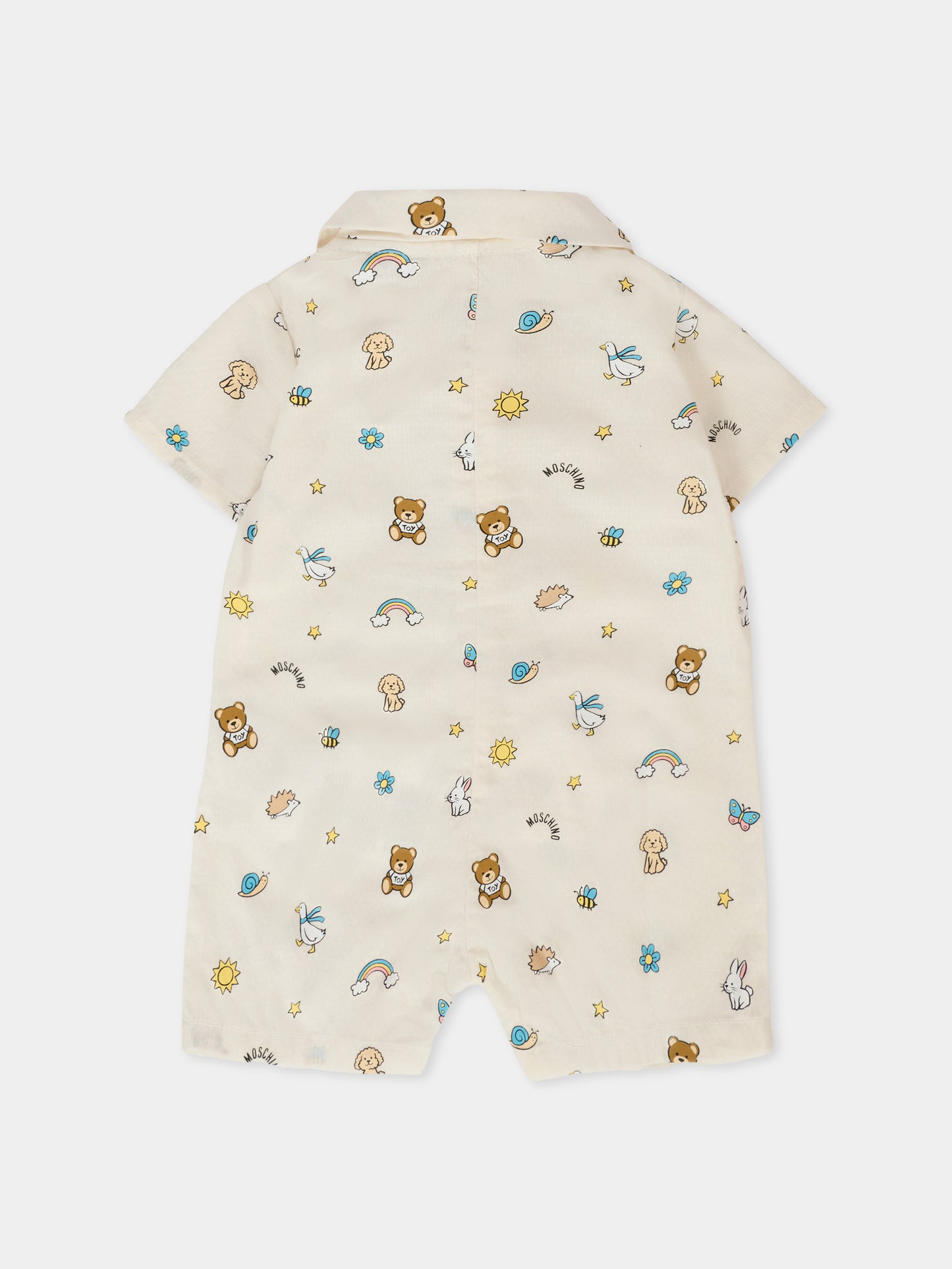 Pagliaccetto avorio per neonato con Teddy Bear e disegni,Moschino Kids,MUY07J LZB14 83449