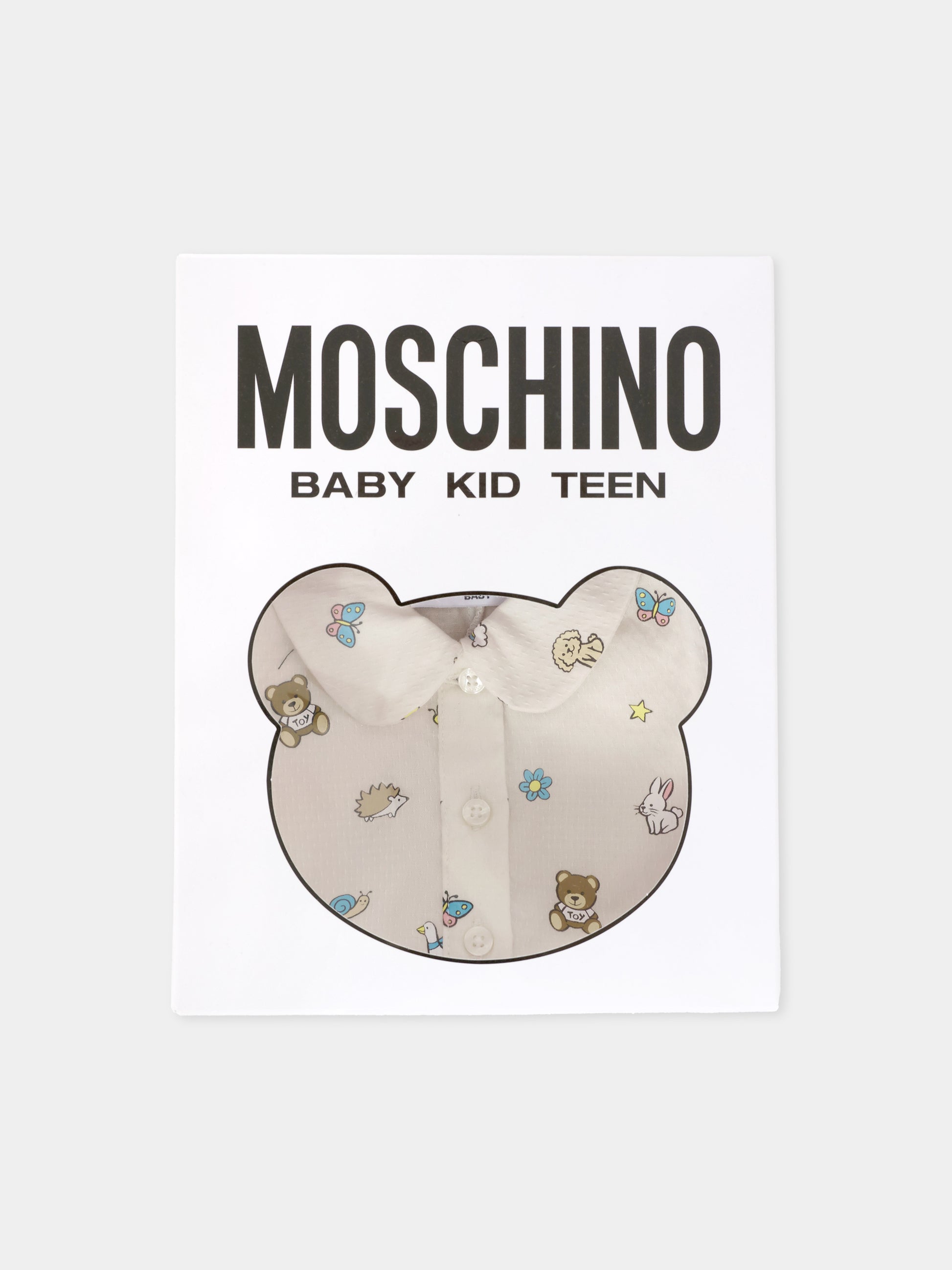 Pagliaccetto avorio per neonato con Teddy Bear e disegni,Moschino Kids,MUY07J LZB14 83449