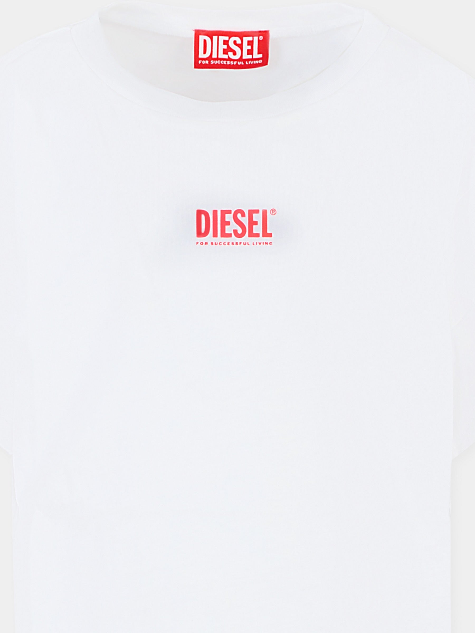 Vestito bianco per bambina con logo,Diesel,J02285 0CATM K100