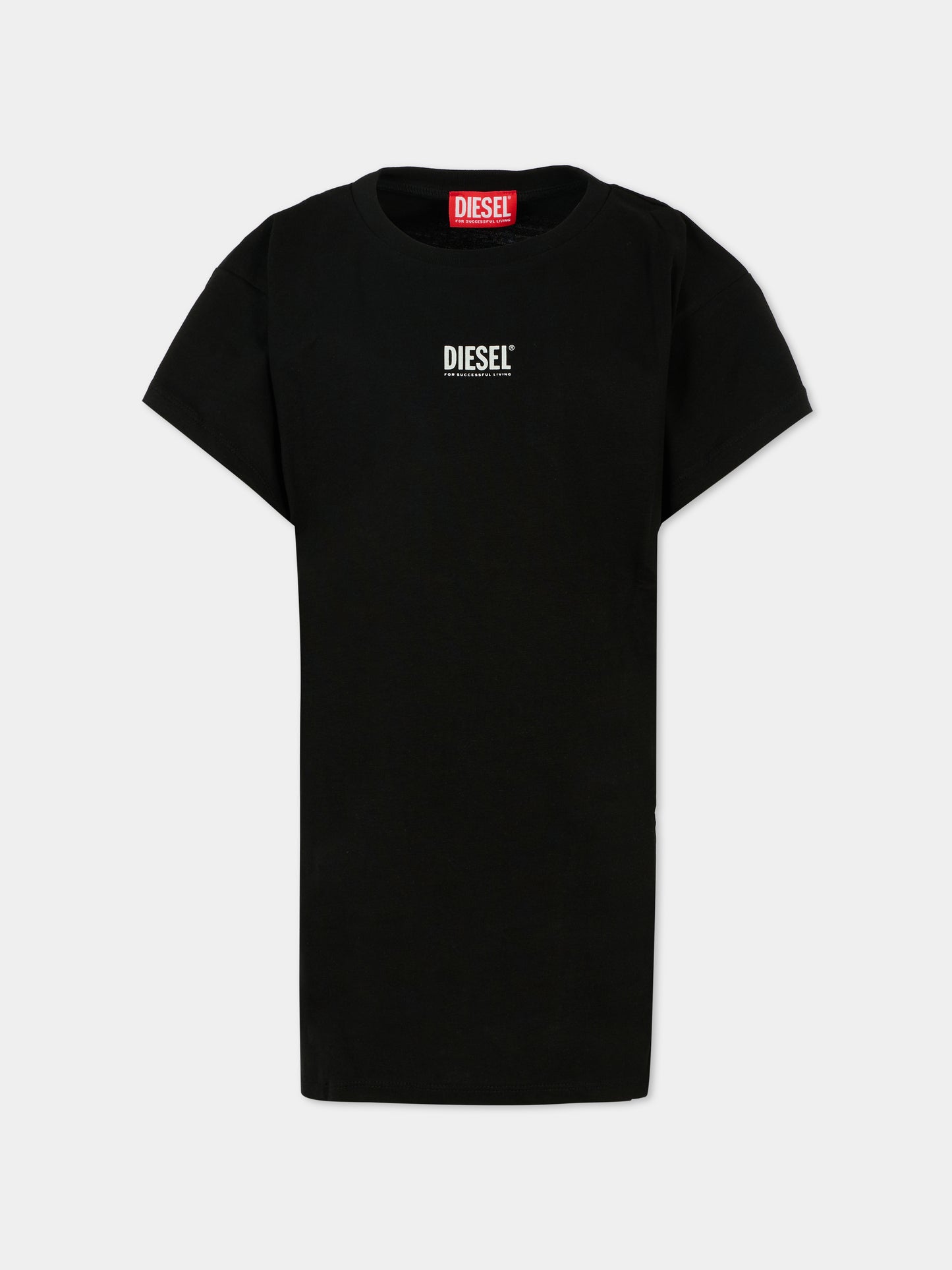 Vestito nero per bambina con logo,Diesel,J02285 0CATM K900