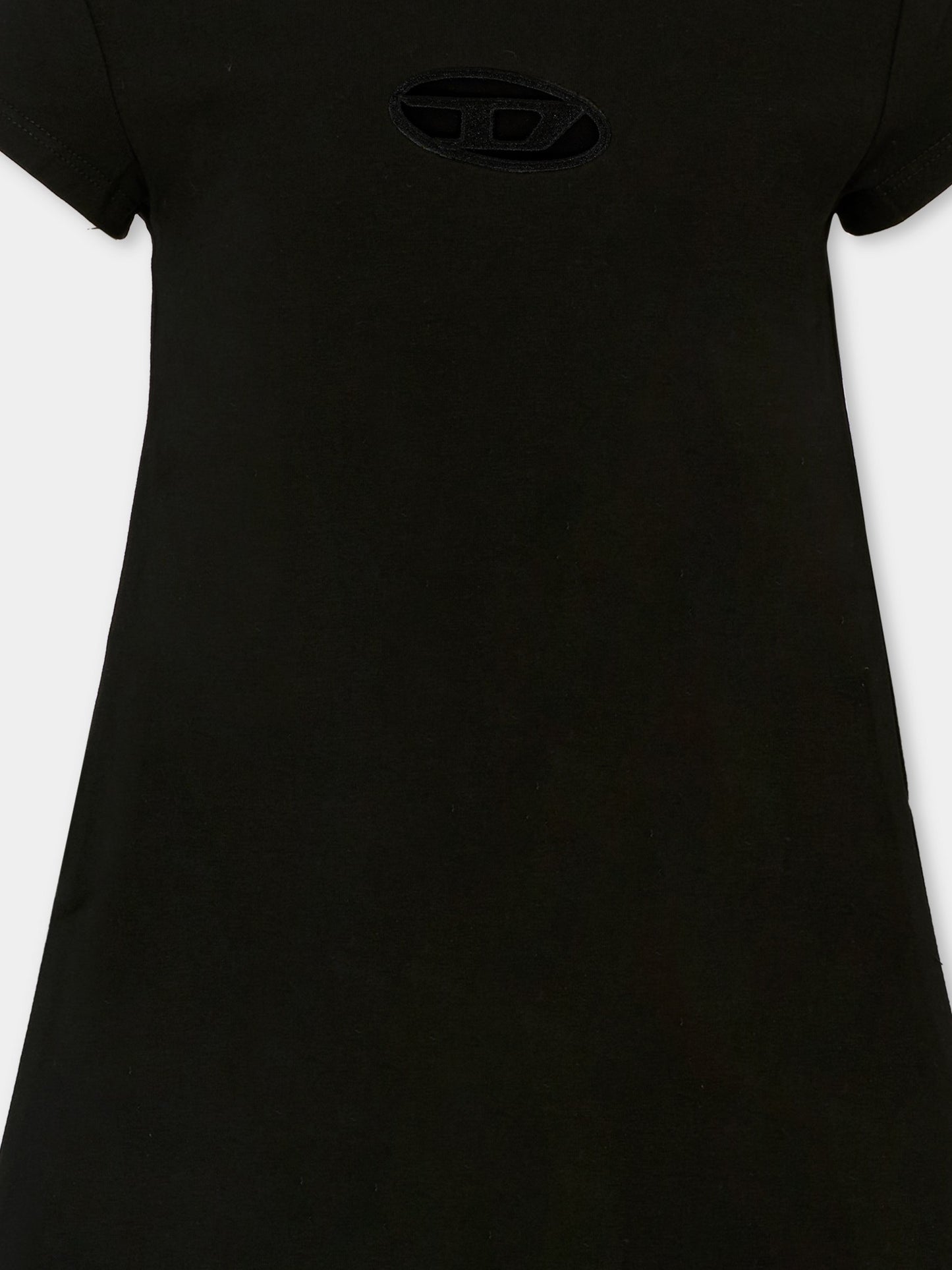 Vestito nero per bambina con logo,Diesel,J01820 0AFAA K900