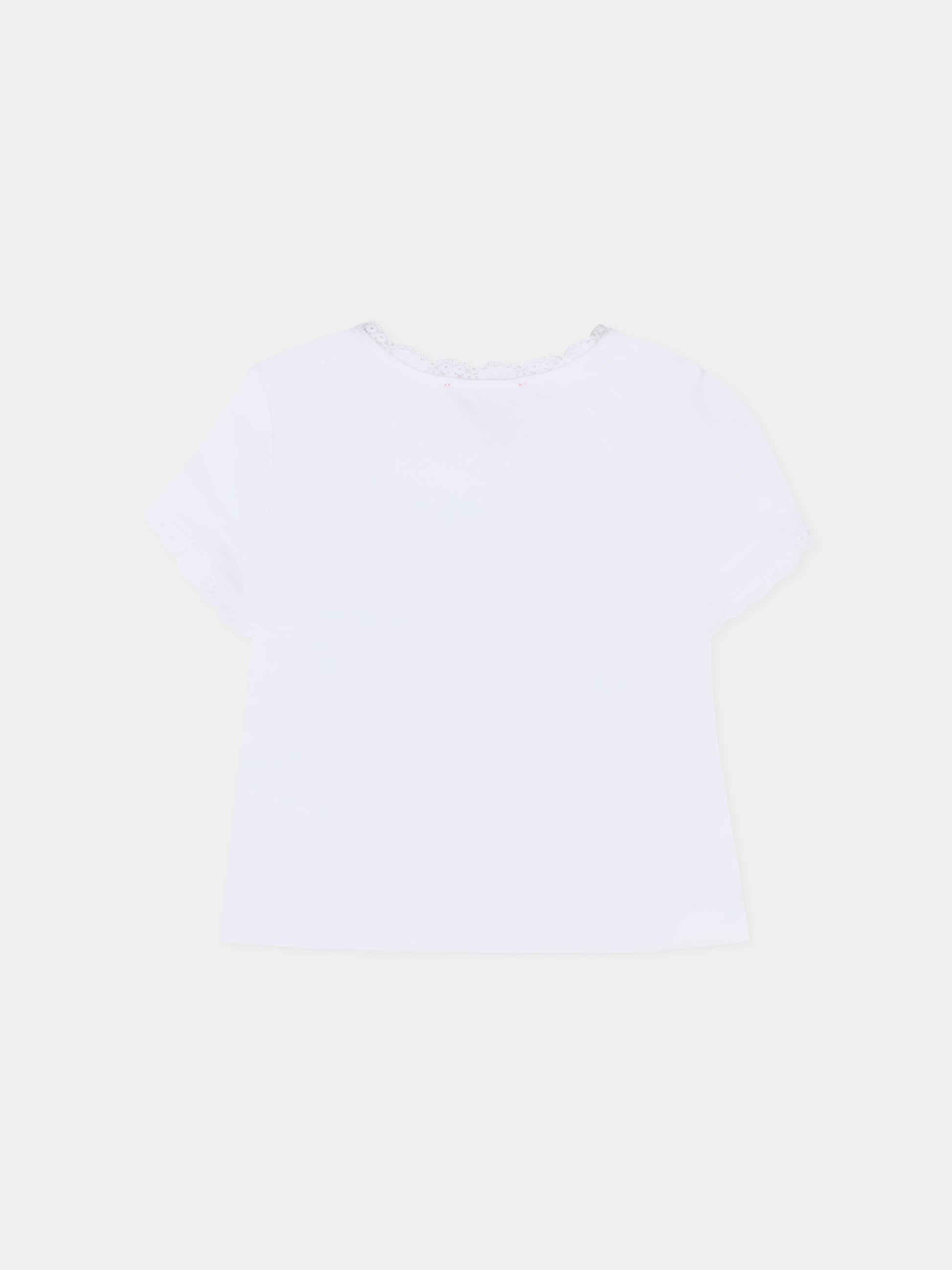 T-shirt bianca per neonata con stampa occhiali,Diesel,K00636 0AFAA K100