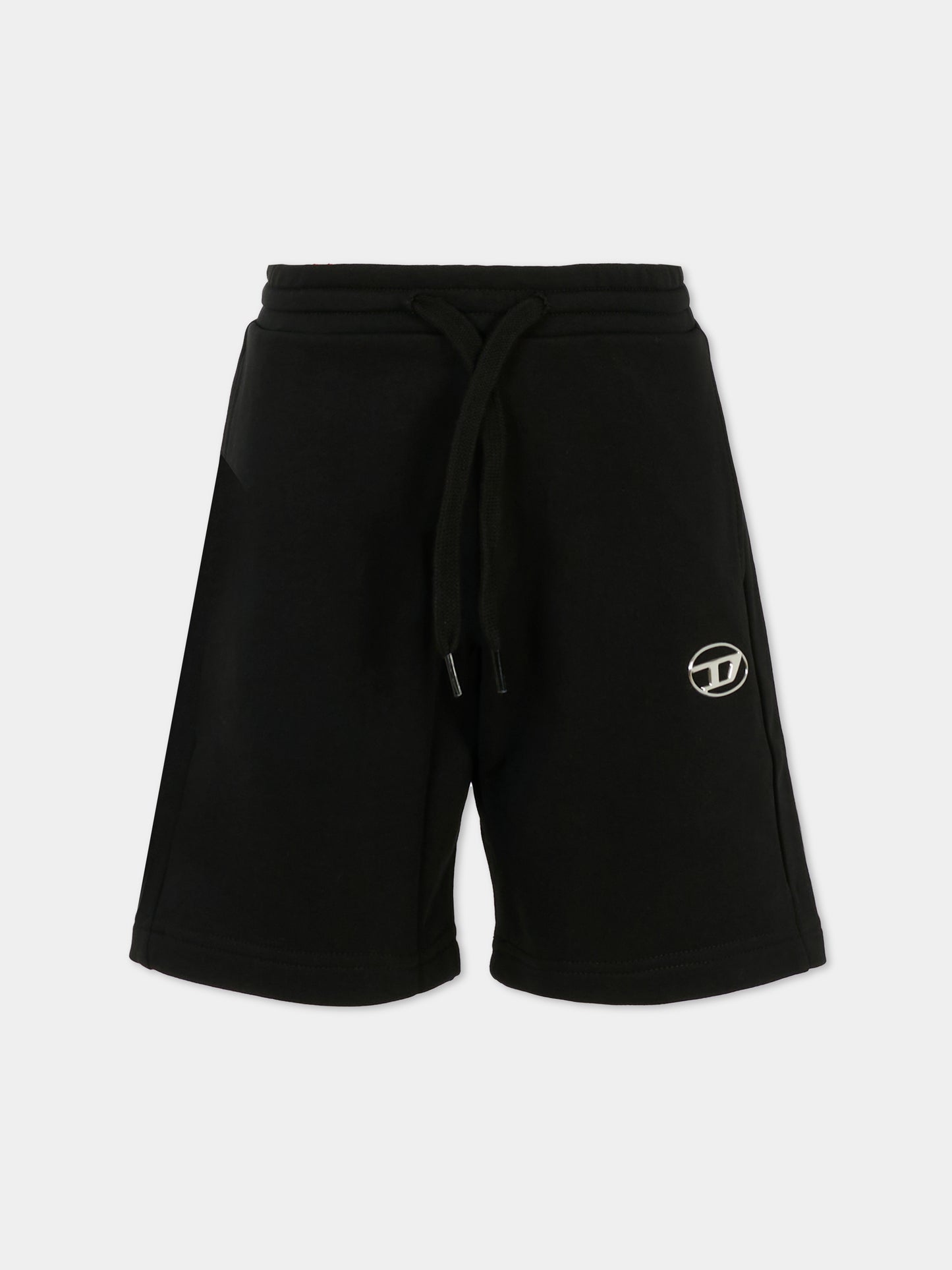 Shorts neri per bambino con logo,Diesel,J02239 KYAVF K900