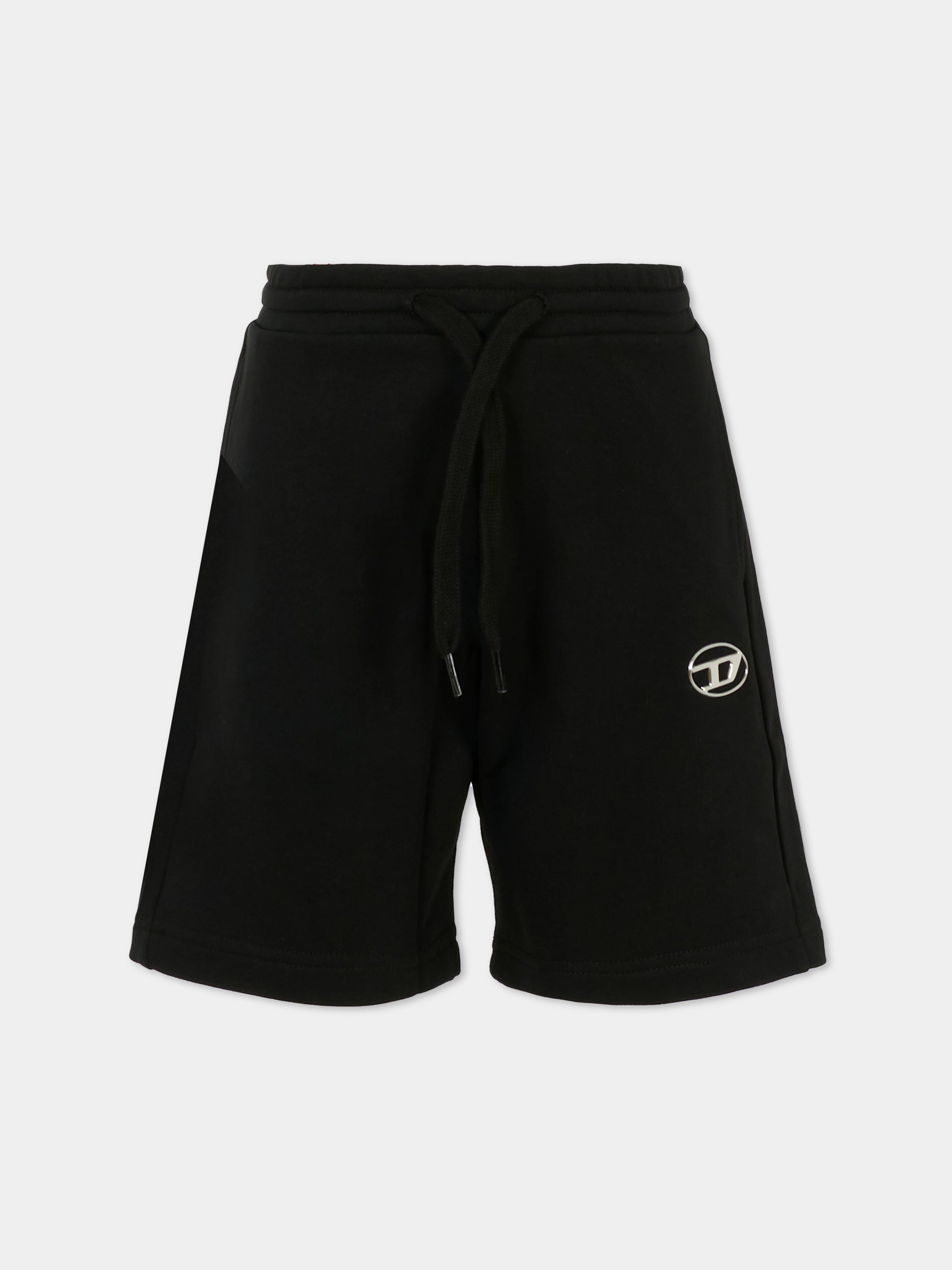Shorts neri per bambino con logo,Diesel,J02239 KYAVF K900